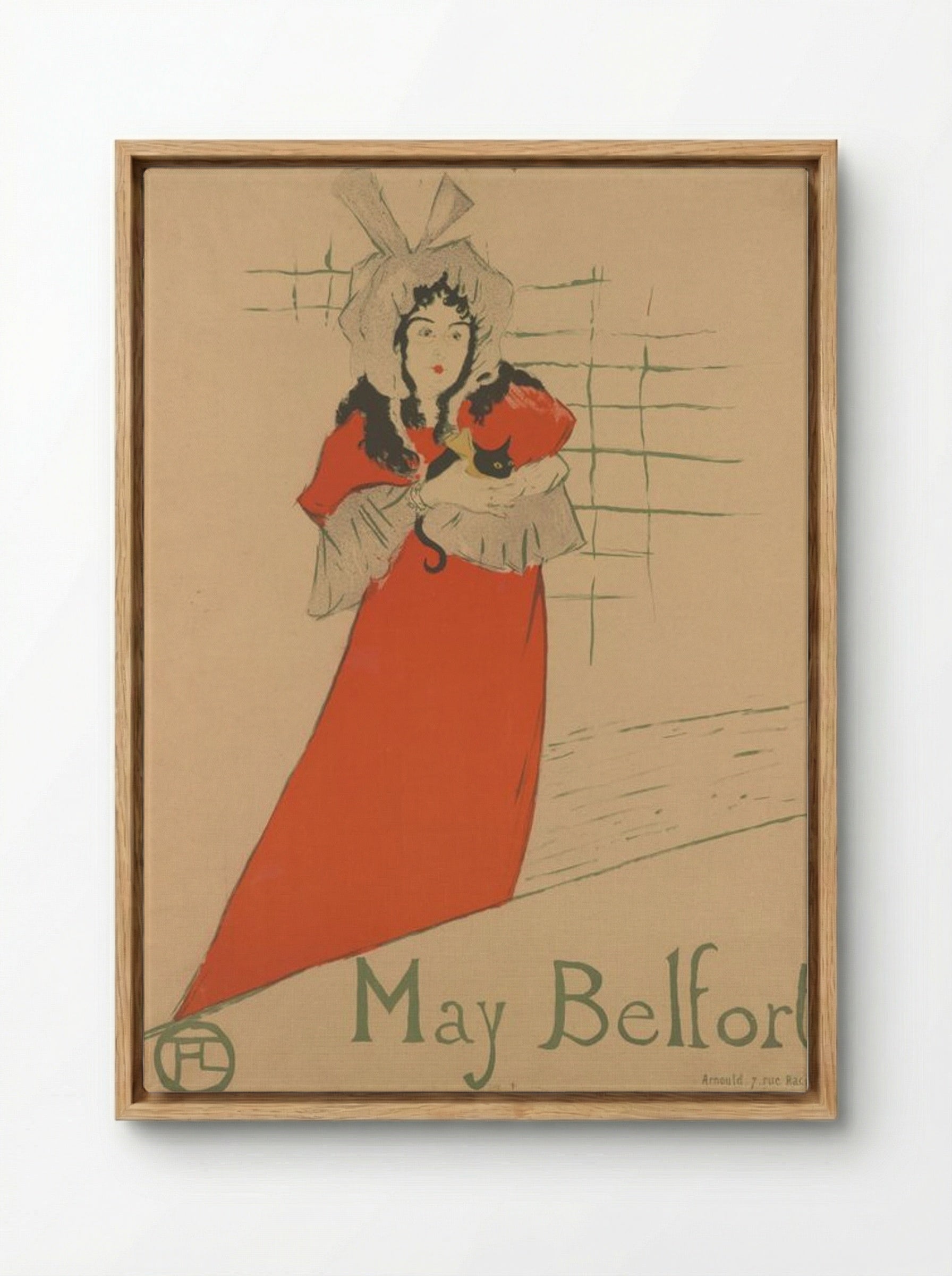 May Belfort - Henri de Toulouse-Lautrec - Framed Canvas Wood