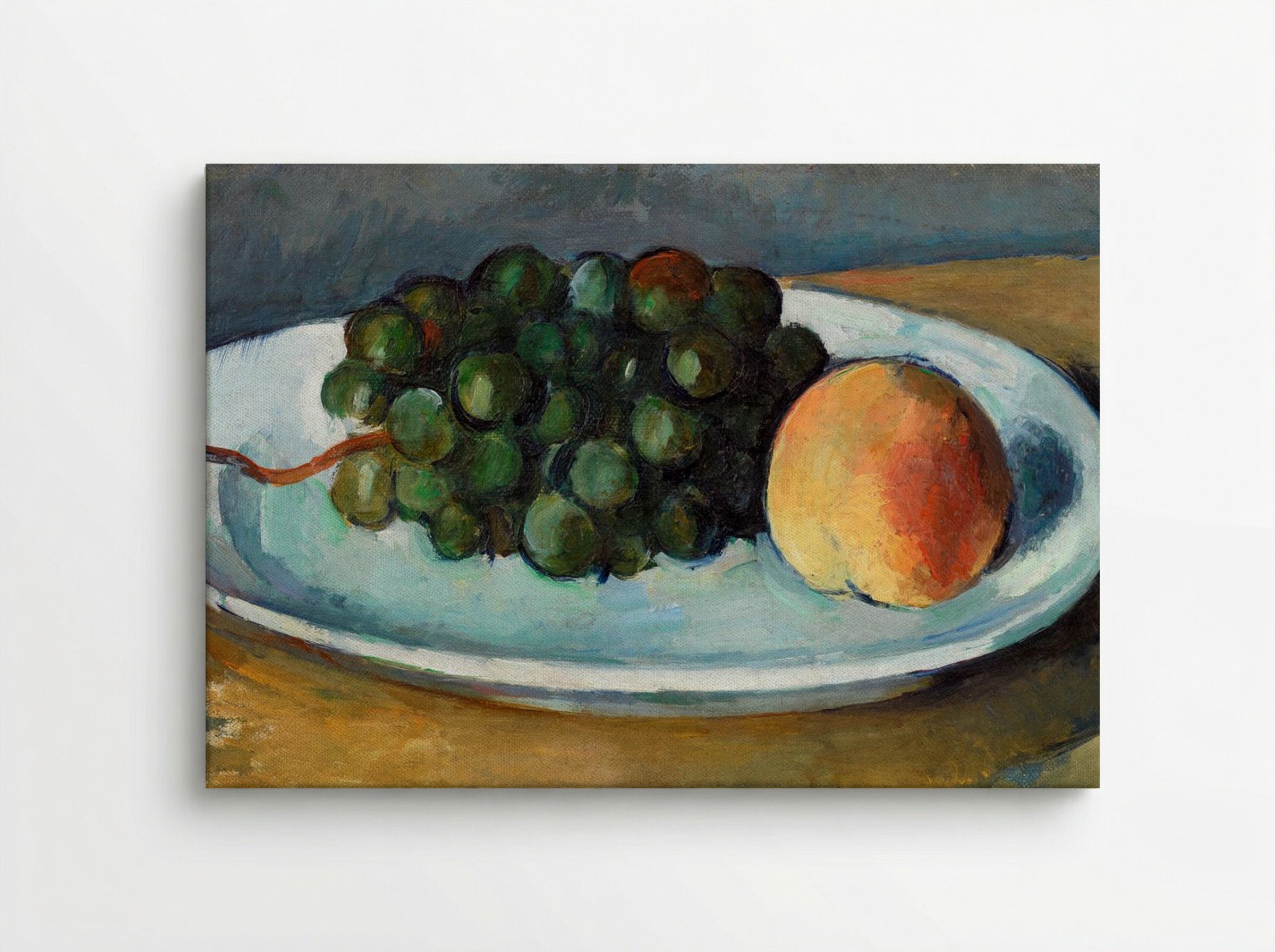 Grapes and Peach on a Plate - Paul Cézanne - Canvas