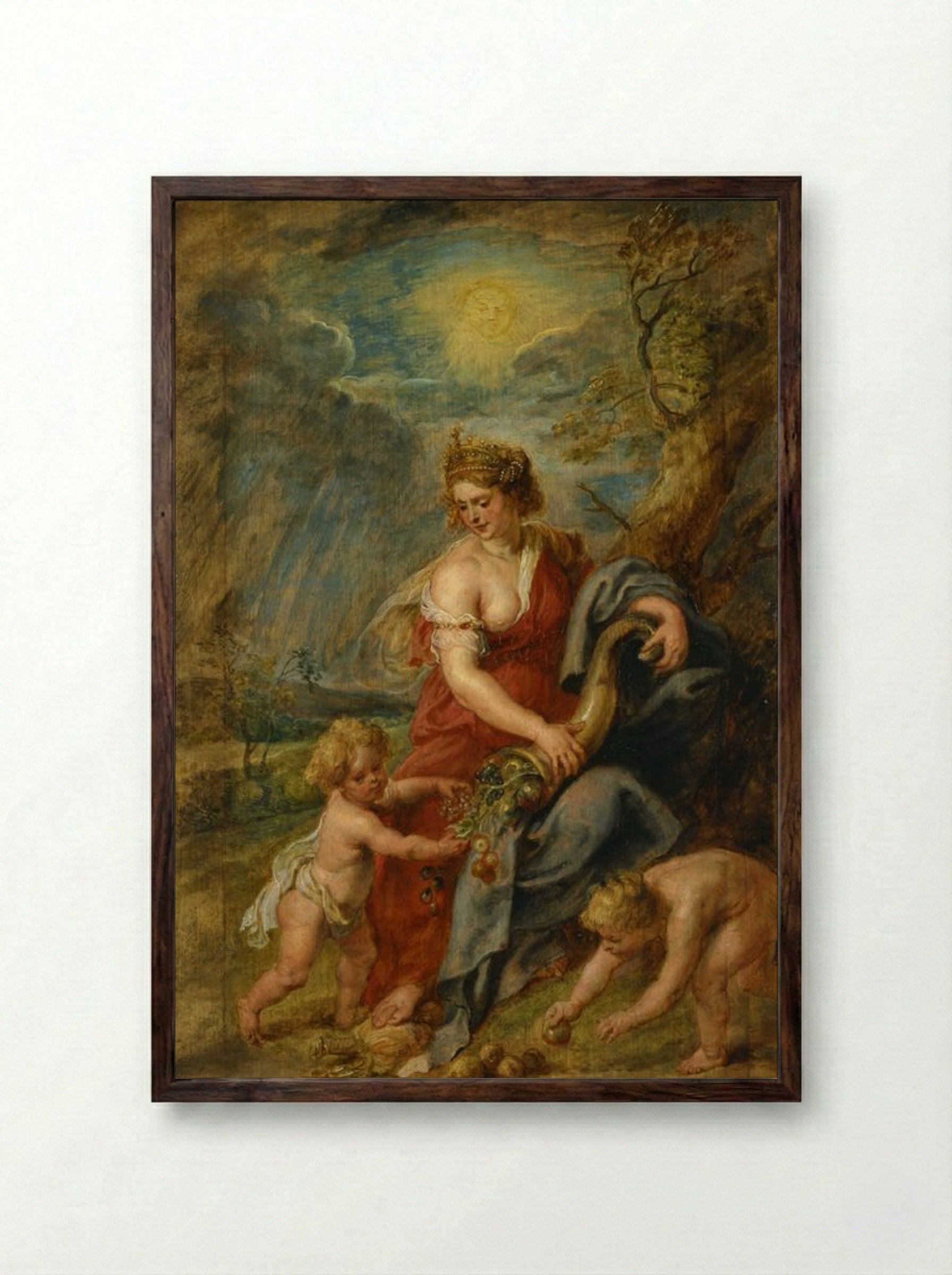 Abundance - Peter Paul Rubens - Framed Print Dark Wood