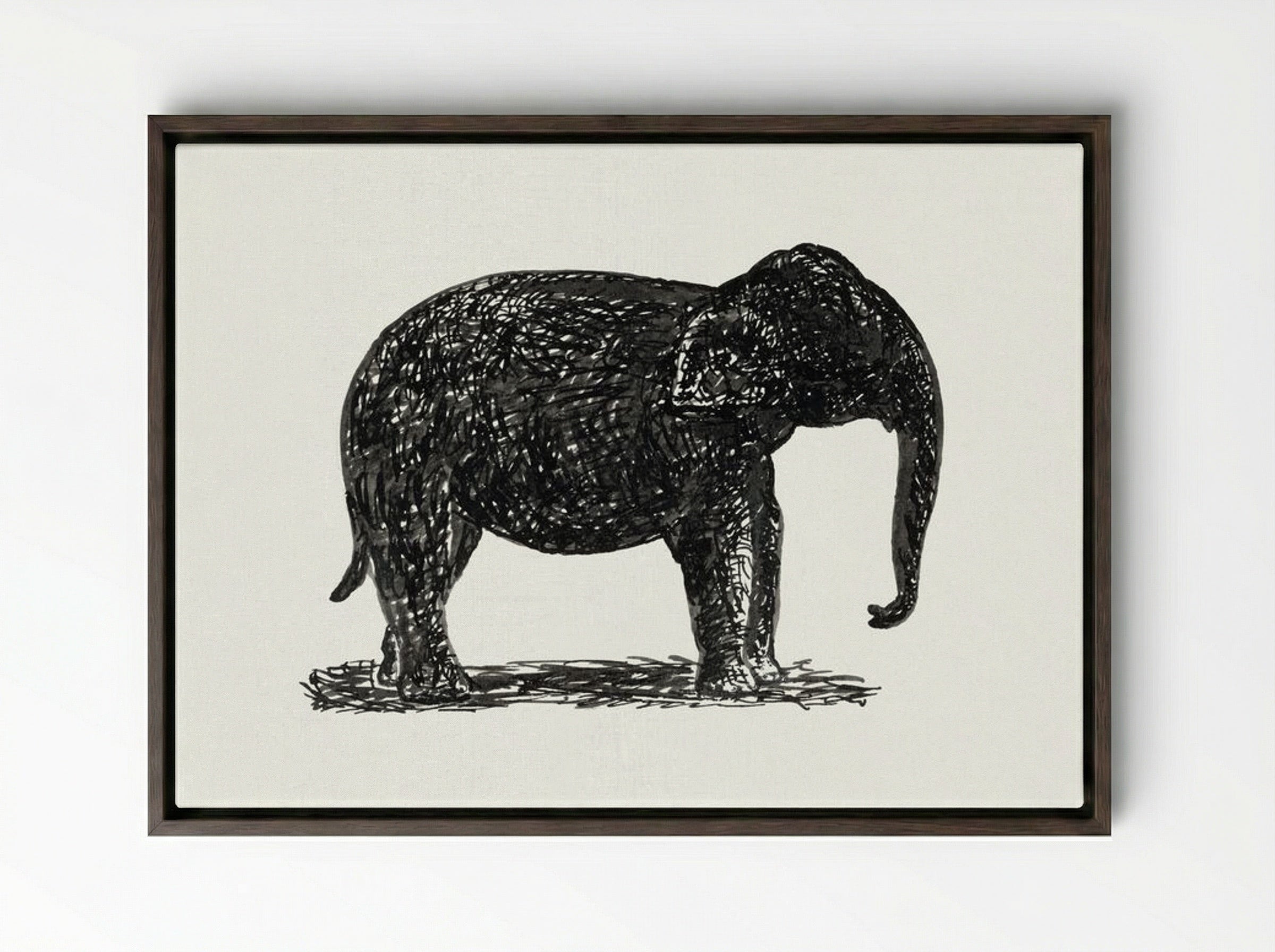 Elephant - Leo Gestel - Framed Canvas Dark Wood