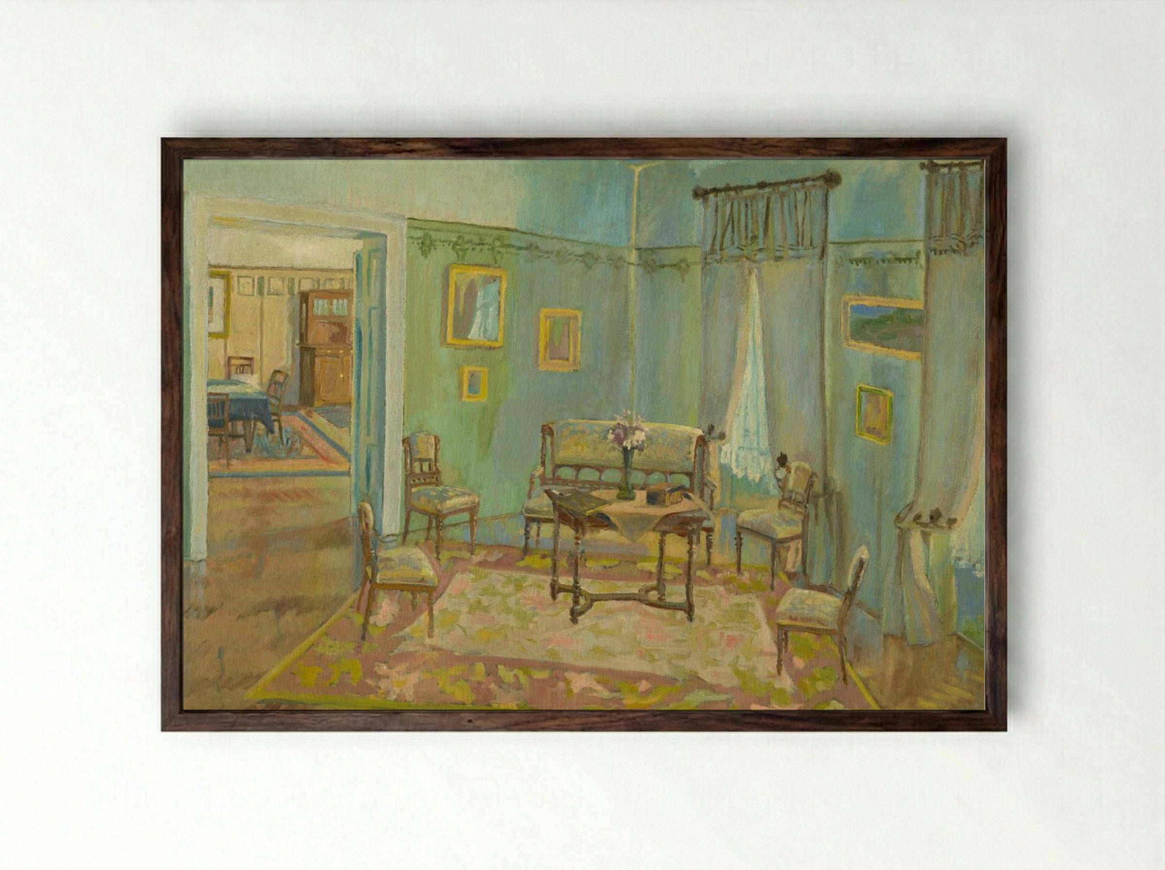 Room Interior - Konstantin Bauer - Framed Print Dark Wood