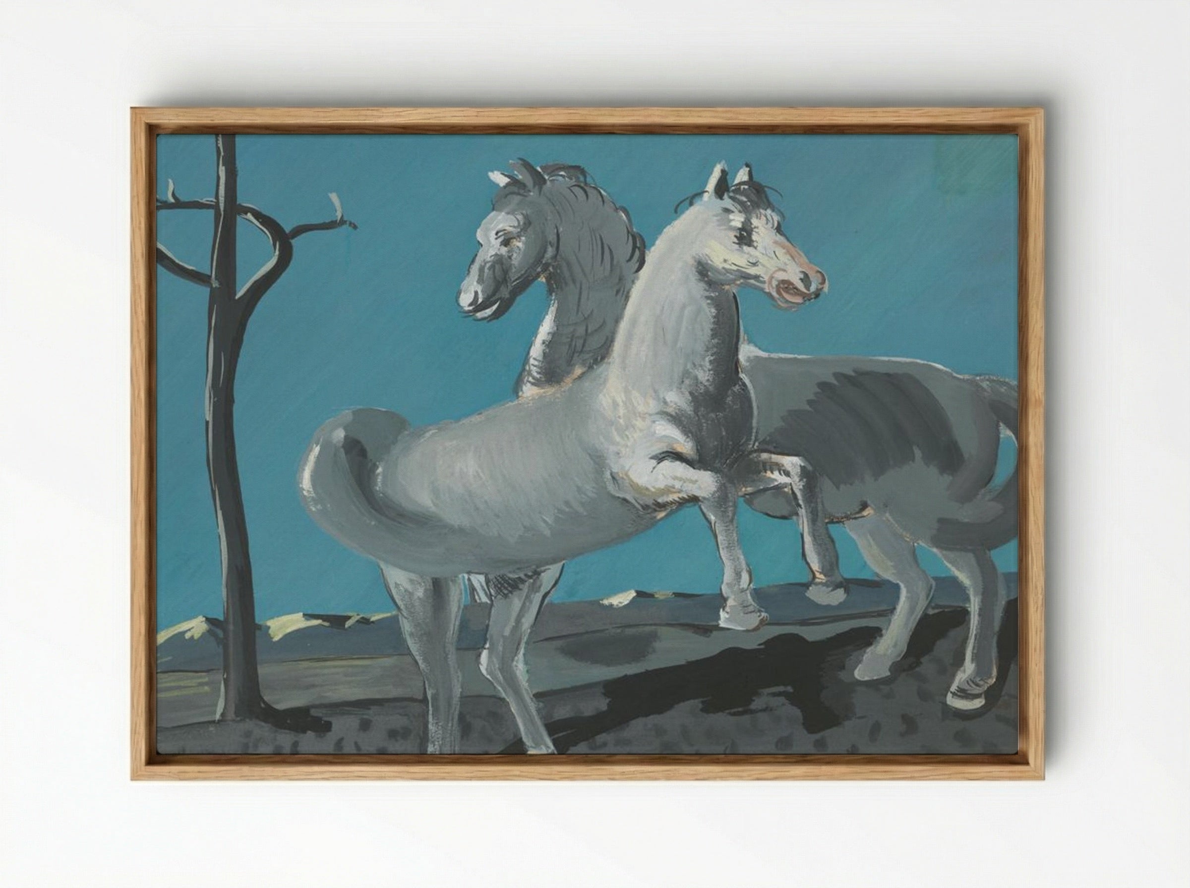Study of Horses - Cyprián Majerník - Framed Canvas Wood