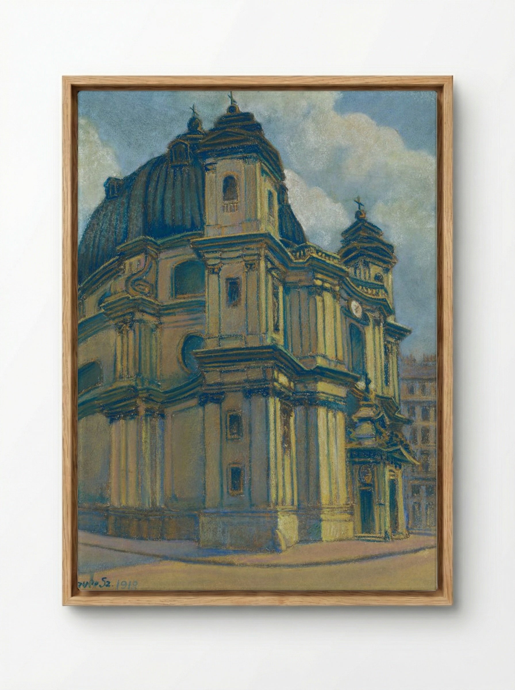 Church in Vienna - Konstantin Bauer - Framed Canvas Wood