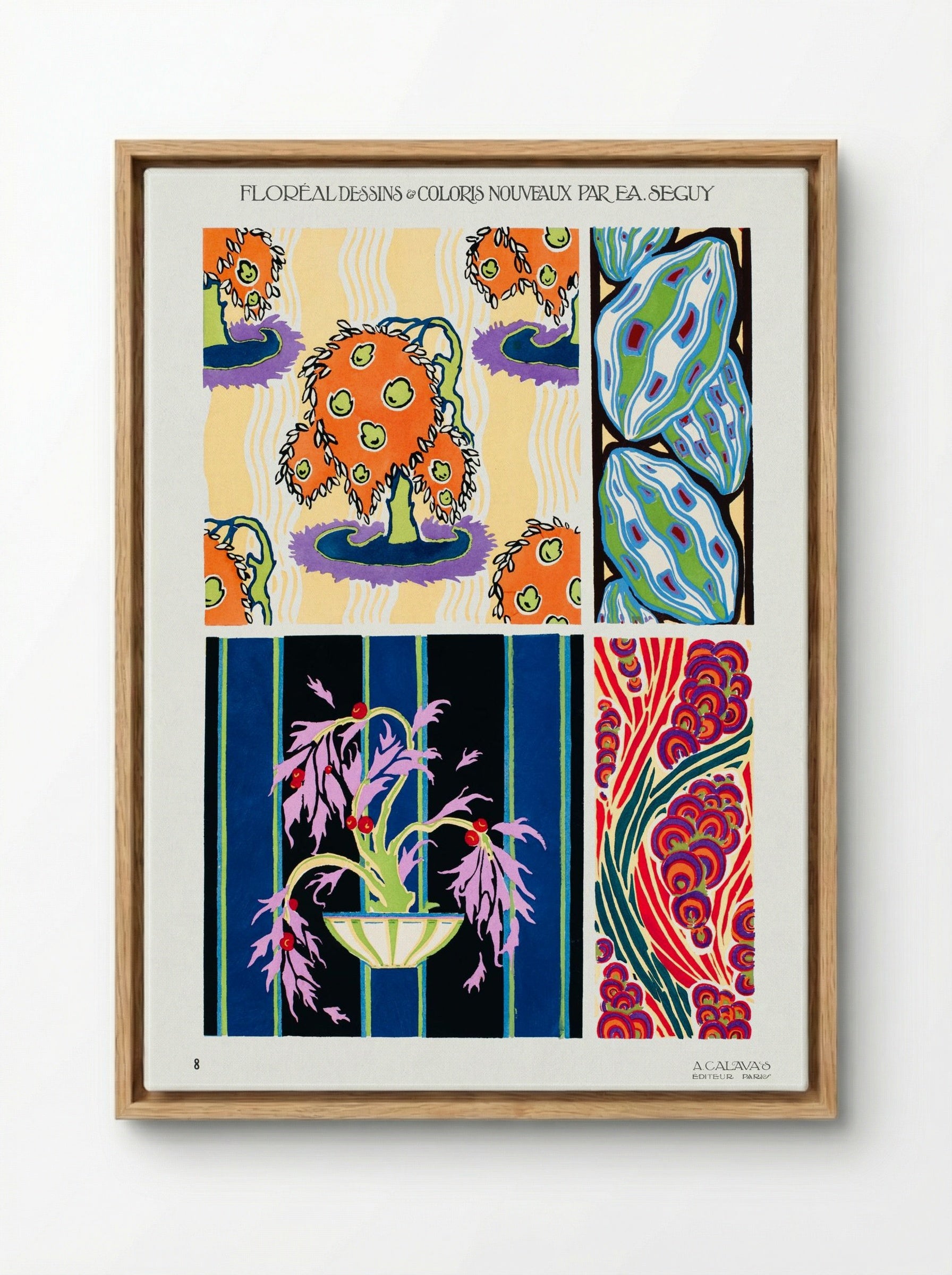 Floréal Dessins & Coloris Nouveaux - Émile-Allain Séguy - Framed Canvas Wood
