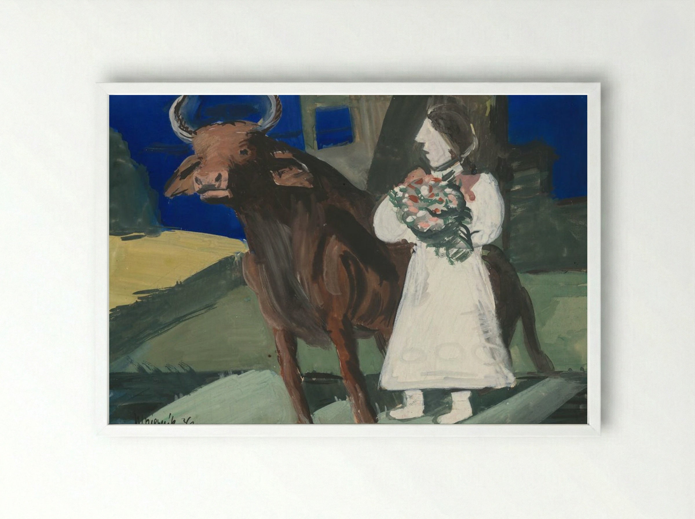 The Bride - Cyprián Majerník - Framed Print White