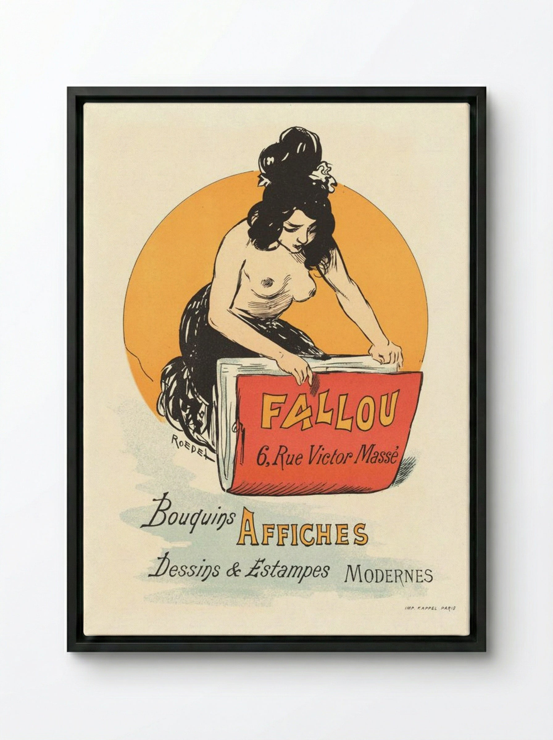 Affiche pour Book- en Prenthandel Fallou te Parijs - Roedel - Framed Canvas Black