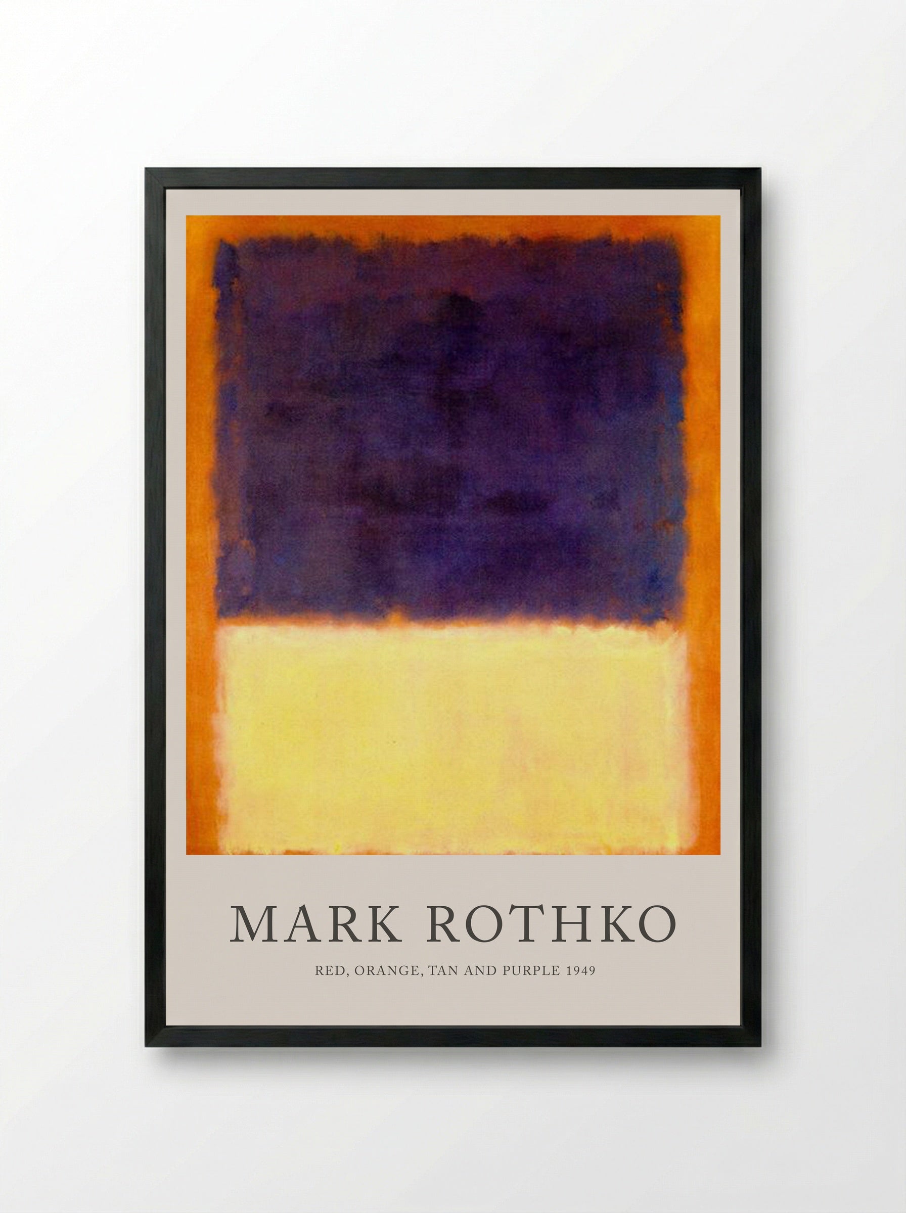 Red, Orange, Tan and Purple - Mark Rothko - Framed Print Black