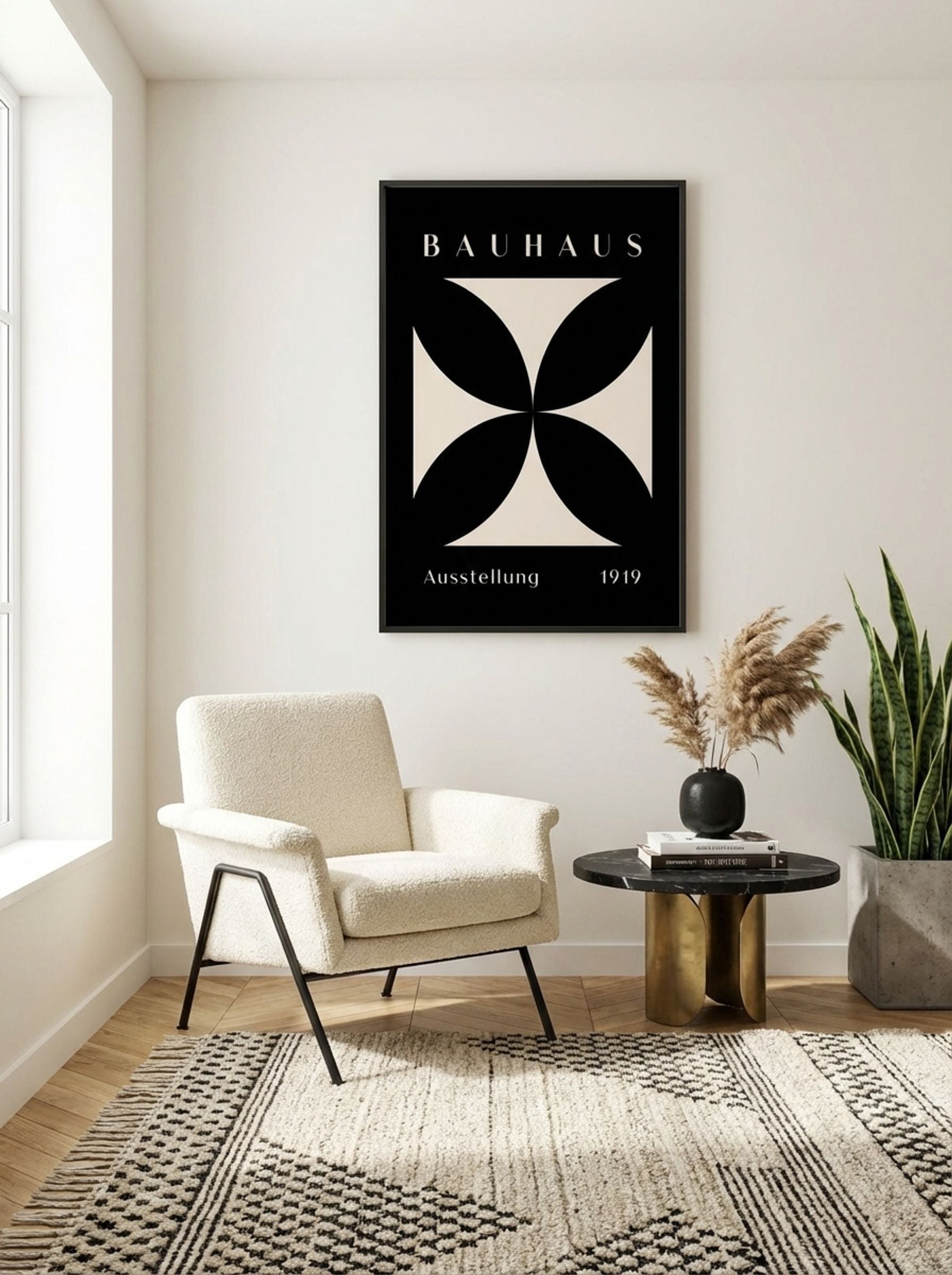 Bauhaus Cross Form - Black on Cream (1919) - Lifestyle