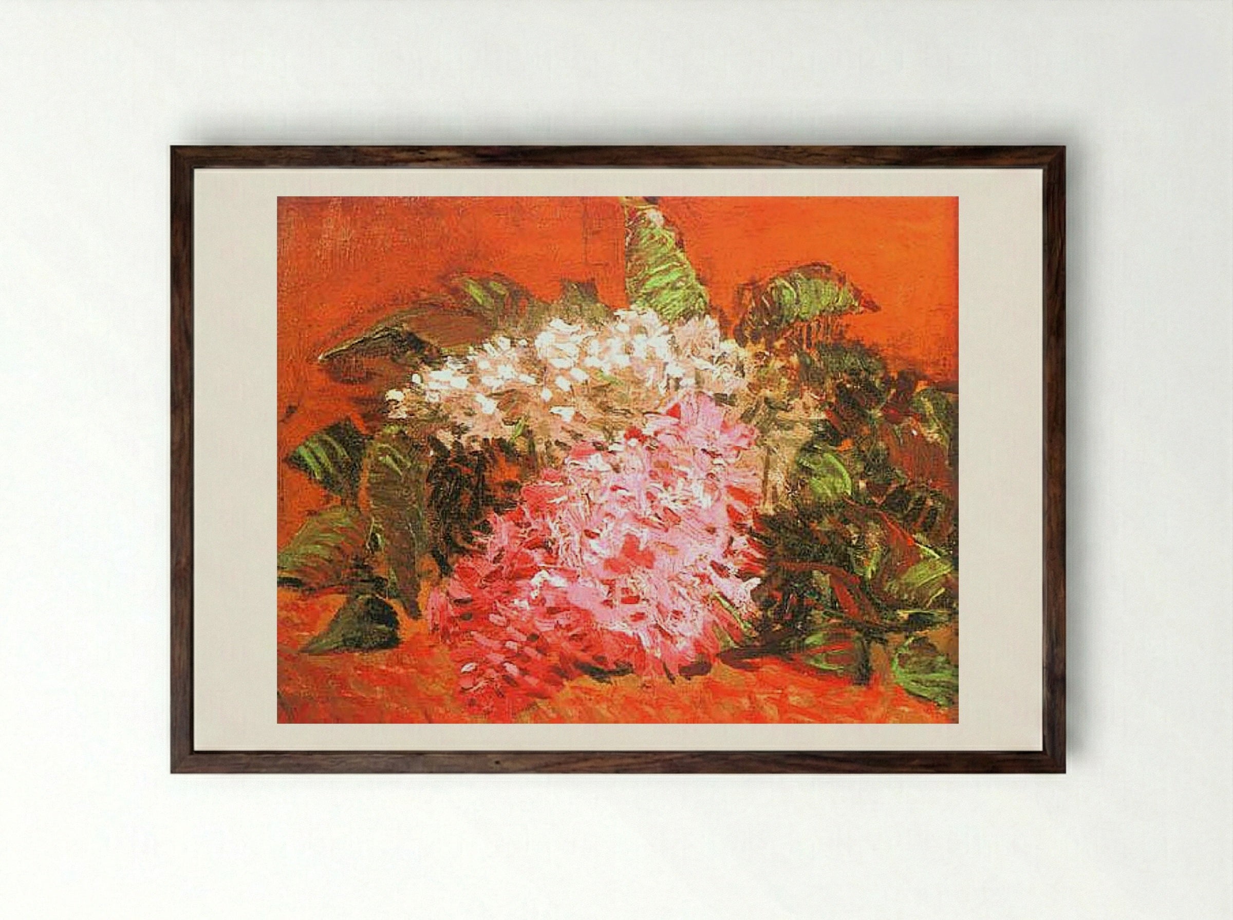 Lilacs - Vincent van Gogh - Framed Print Dark Wood