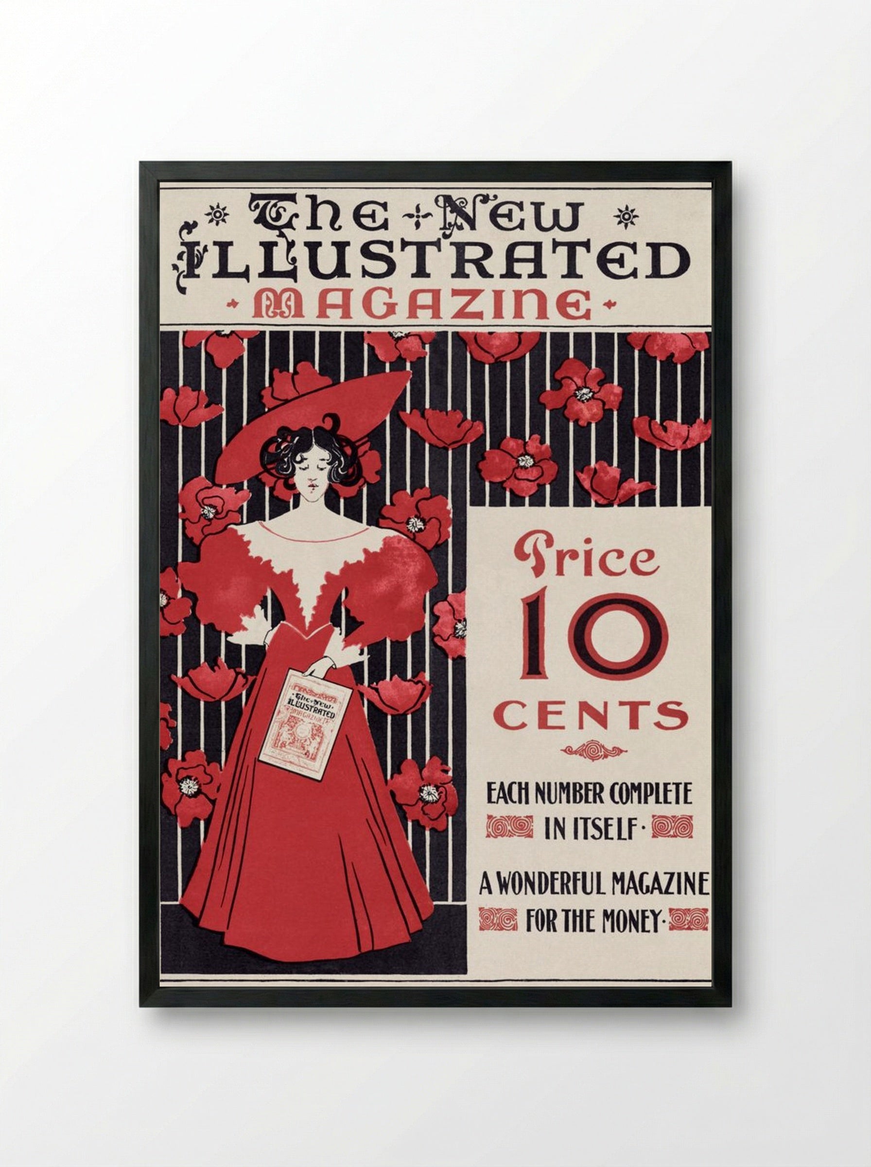 The New Illustrated Magazine (Cover Design) - Ethel Reed - Framed Print Black