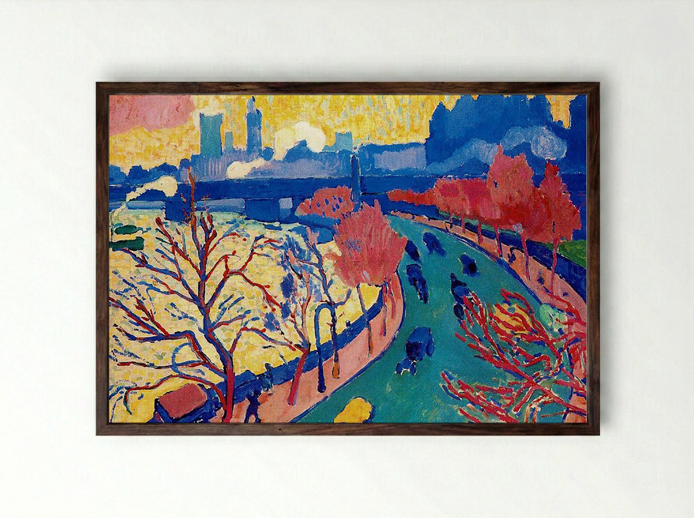 Charing Cross Bridge - André Derain - Framed Print Dark Wood