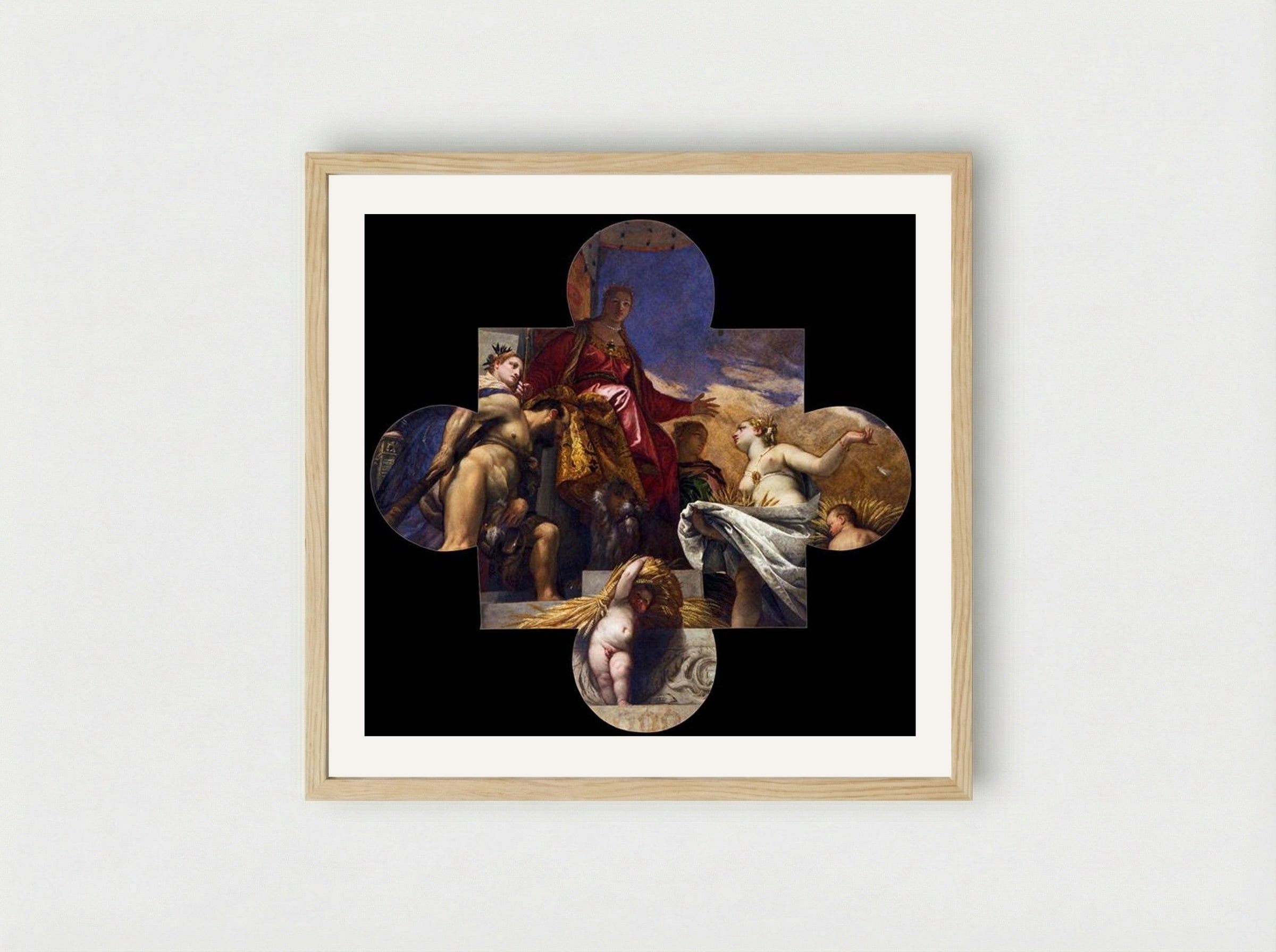 Venice, Hercules, and Ceres - Paolo Veronese - Framed Print Wood