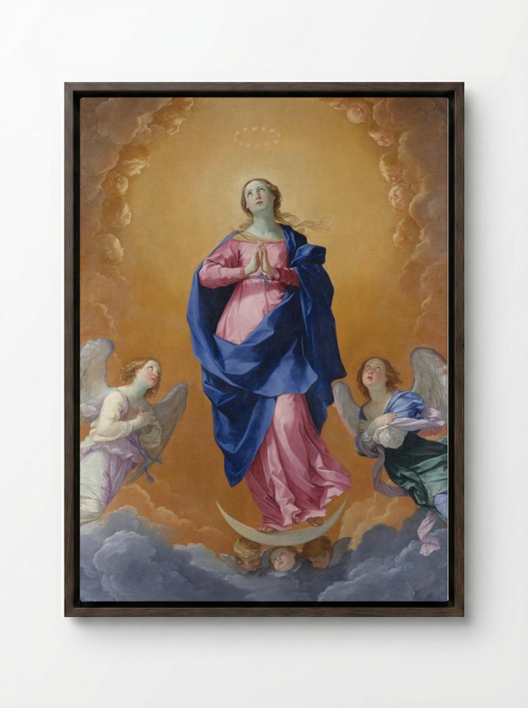 The Immaculate Conception - Guido Reni - Framed Canvas Dark Wood