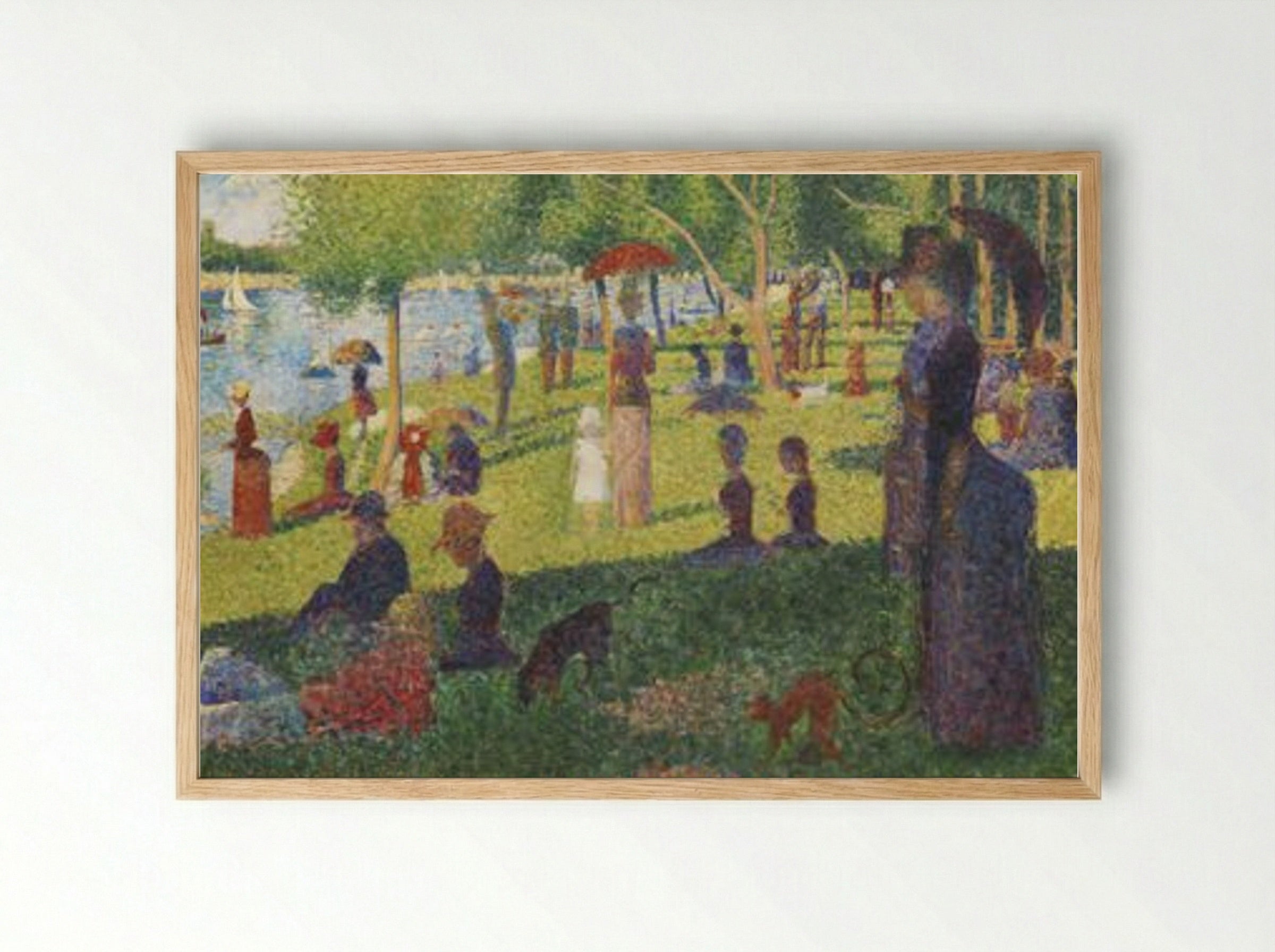 Study for A Sunday on La Grande Jatte - Georges Seurat - Framed Print Wood