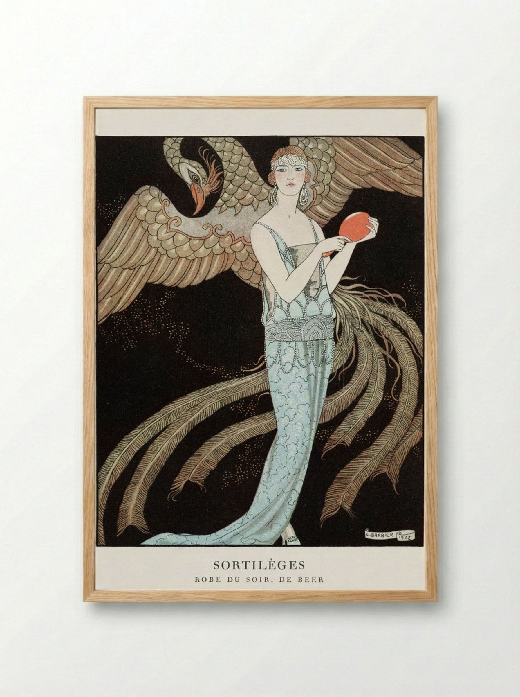 Sortilèges, Evening Dress, de Beer - George Barbier - Framed Print Wood