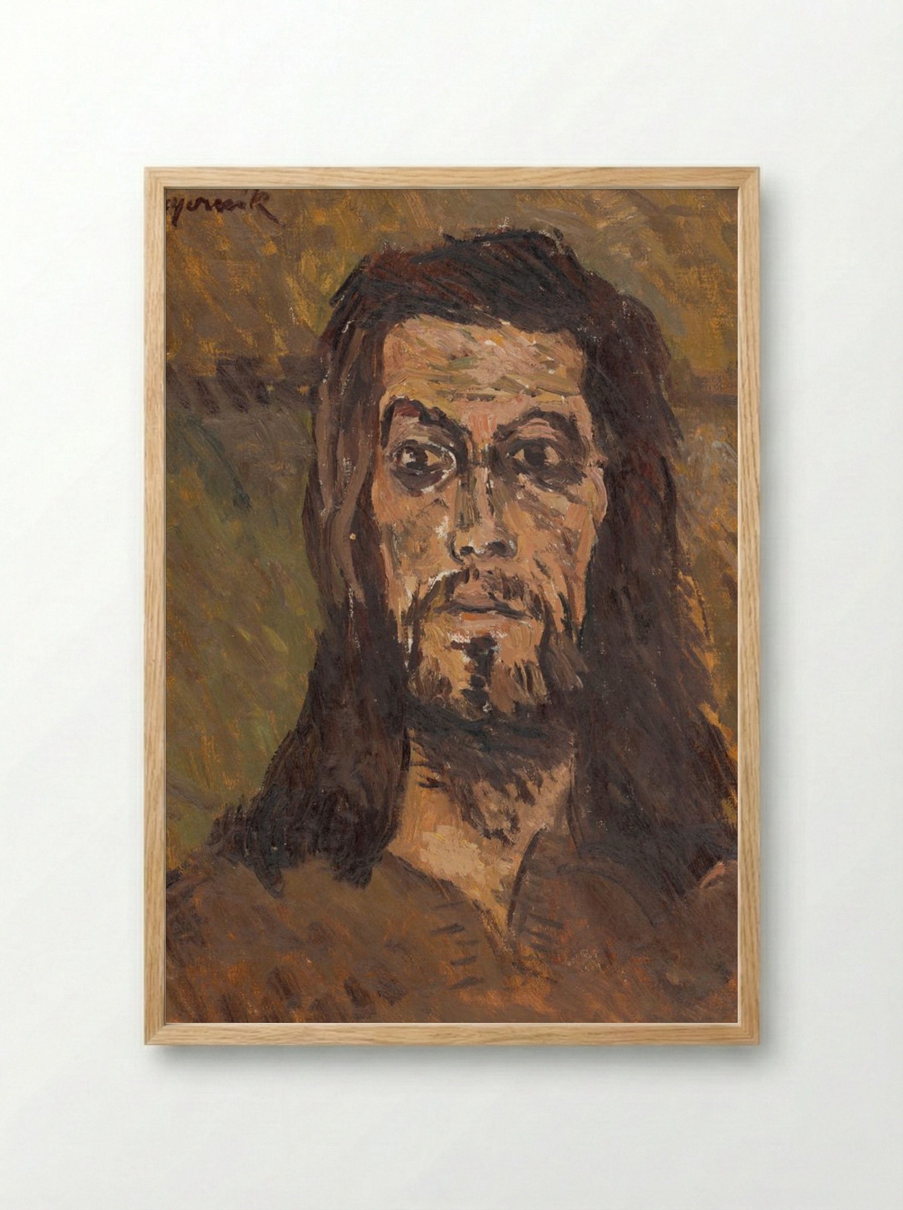 The Head of Saint John the Baptist - Cyprián Majerník - Framed Print Wood