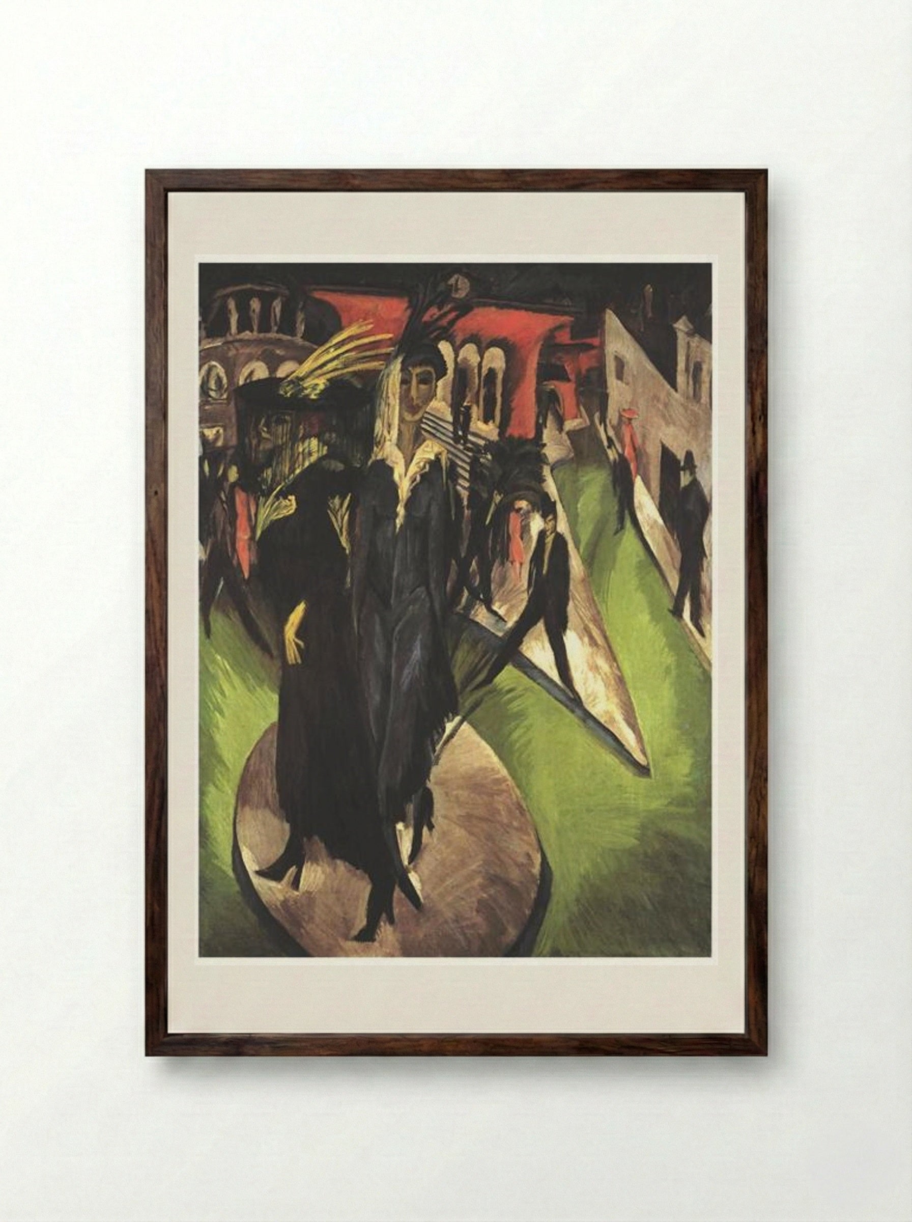 Potsdamer Platz, Berlin - Ernst Ludwig Kirchner - Framed Print Dark Wood