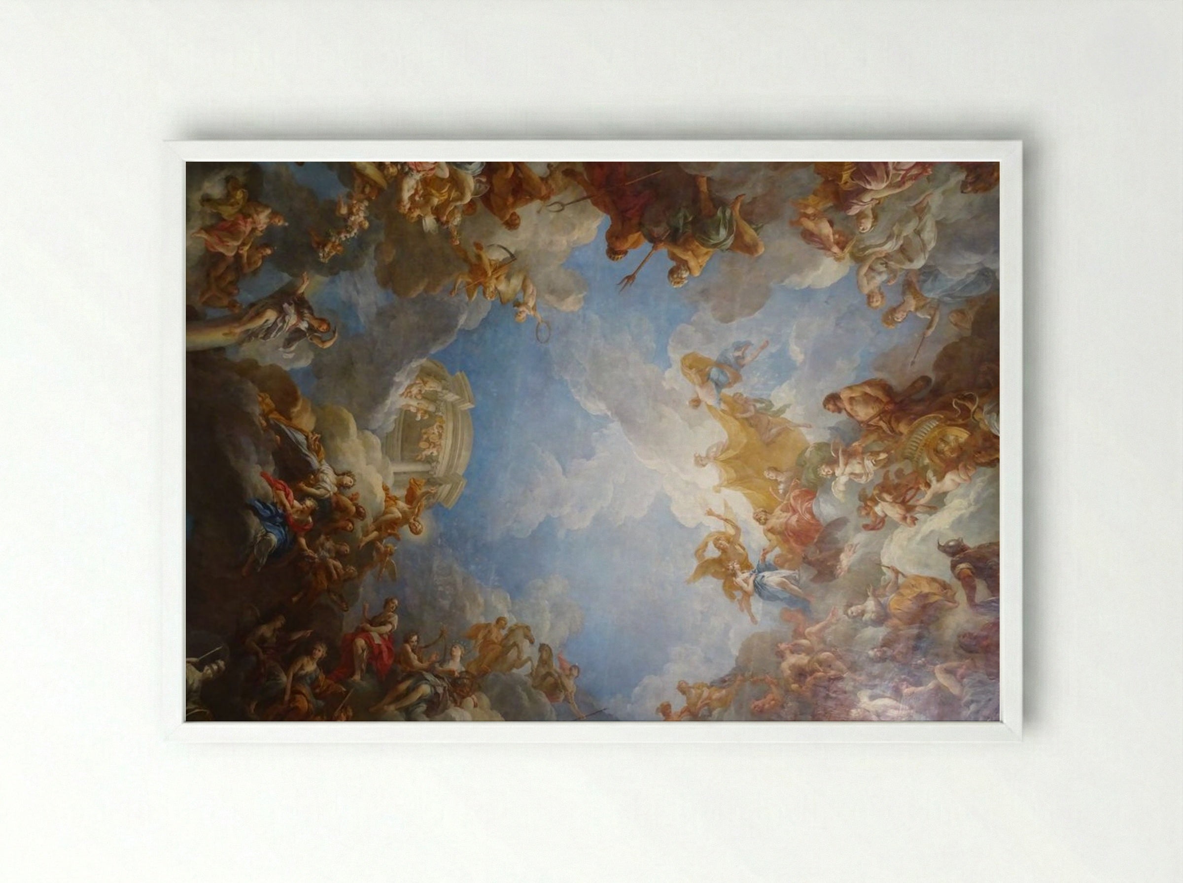 Apotheosis of Hercules - Giovanni Domenico Tiepolo - Framed Print White