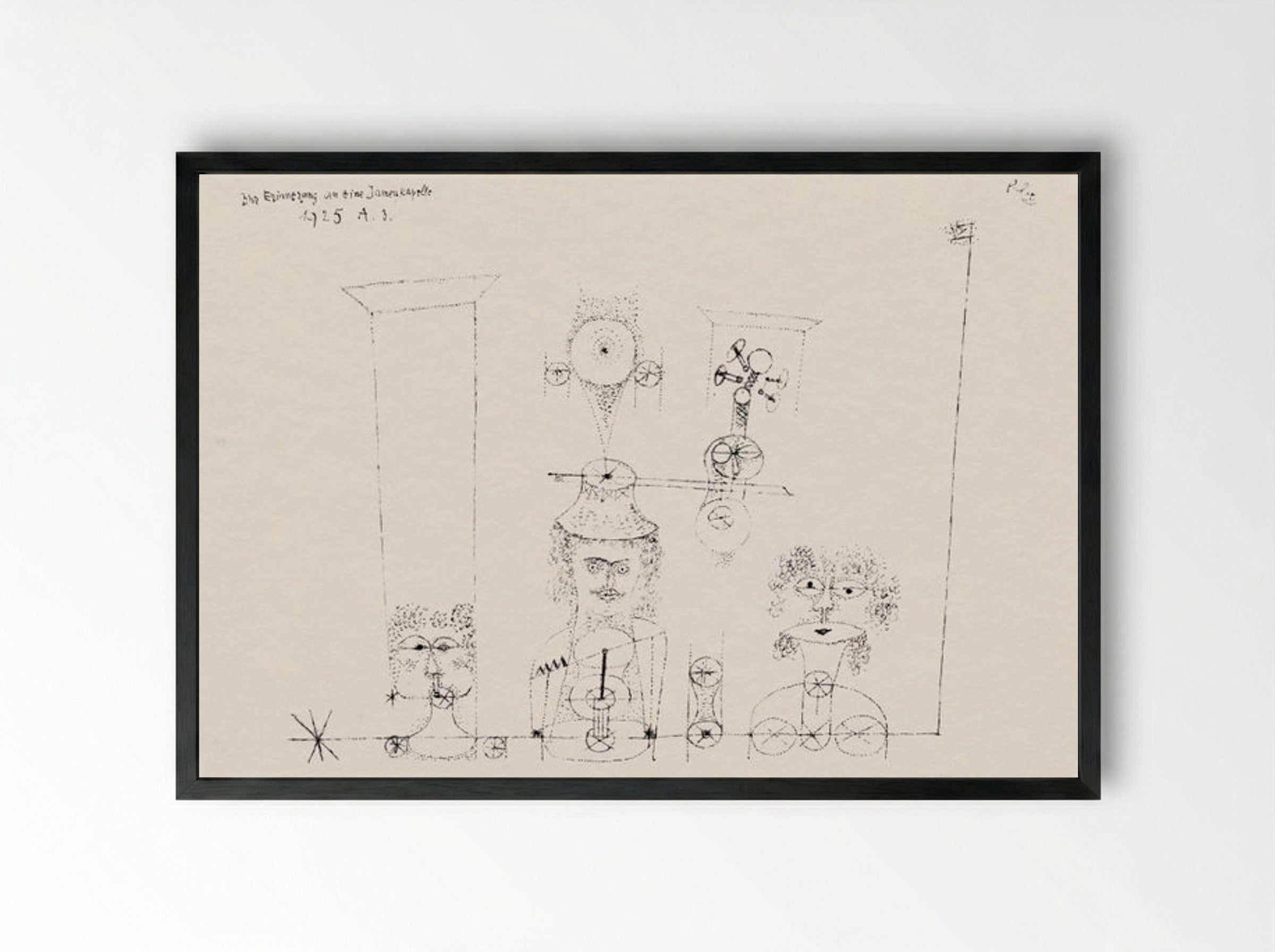 In Memory of an All-Girl Band - Paul Klee - Framed Print Black