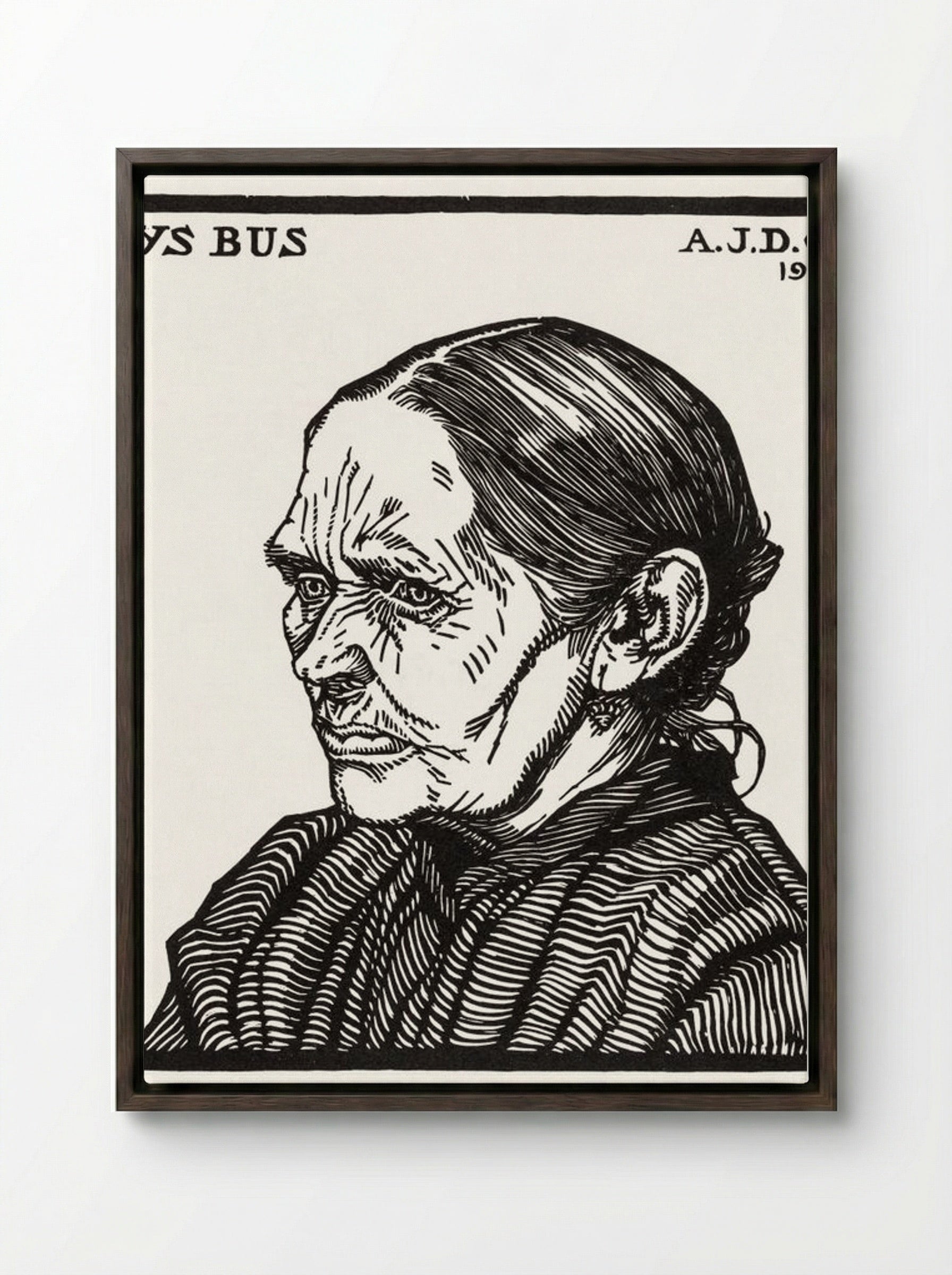 Portrait of Lijs Bus - Julie de Graag - Framed Canvas Dark Wood