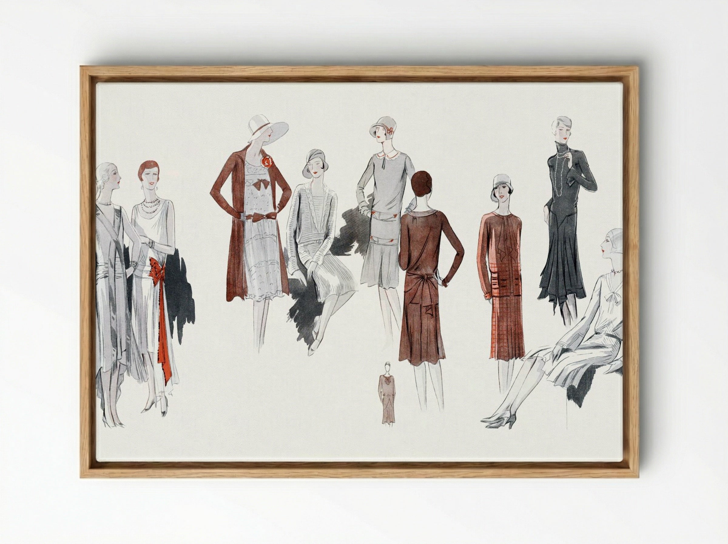 Dresses from the Fashion Houses - Paul Poiret - Framed Canvas Wood
