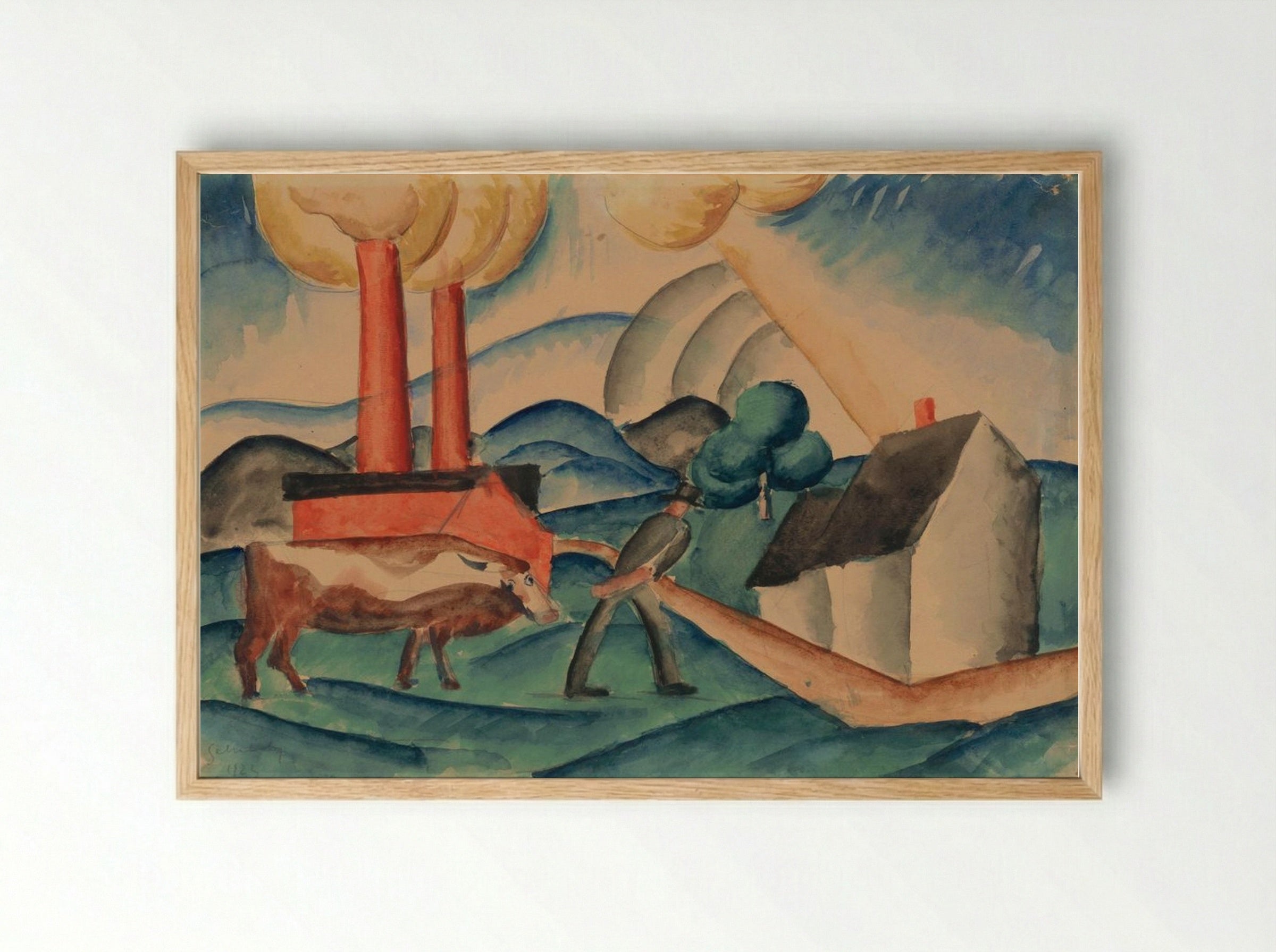 From Pasture - Schiller Geyser - Framed Print Wood