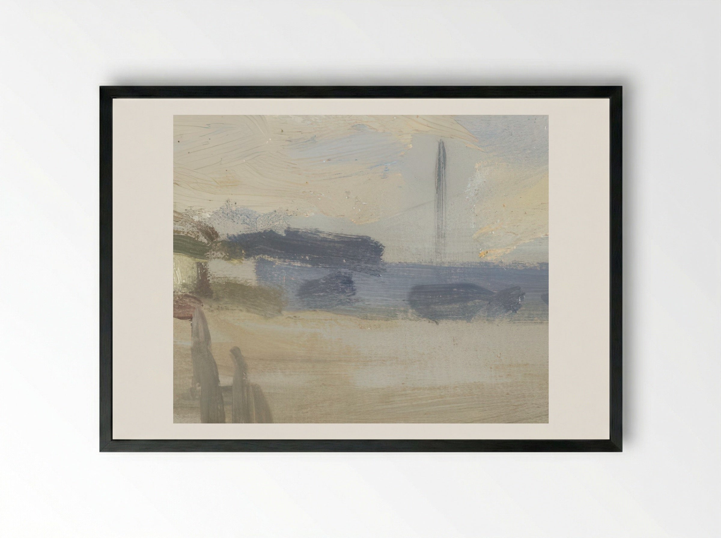 The Beach at Trouville - Claude Monet - Framed Print Black