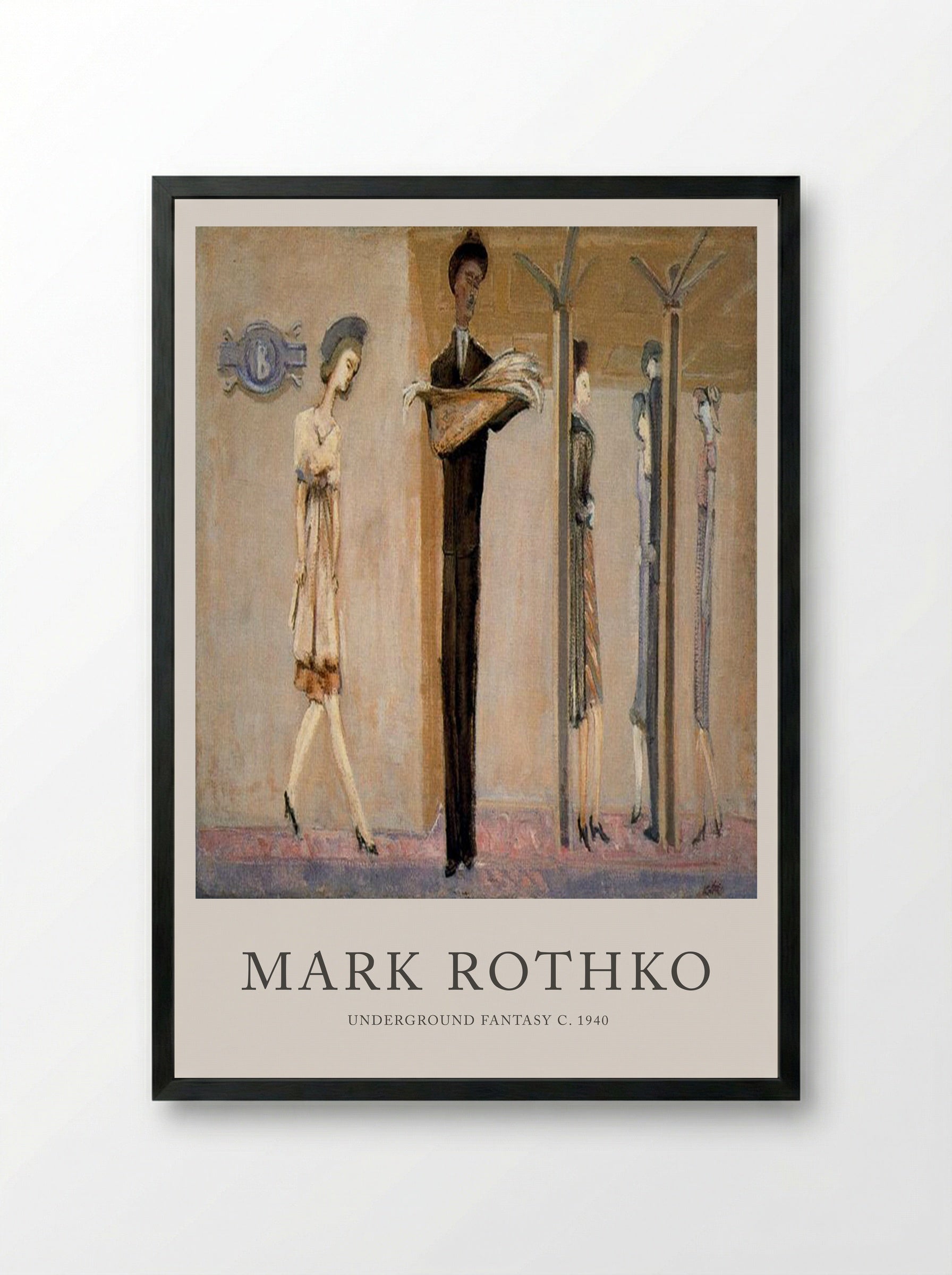 Underground Fantasy - Mark Rothko - Framed Print Black