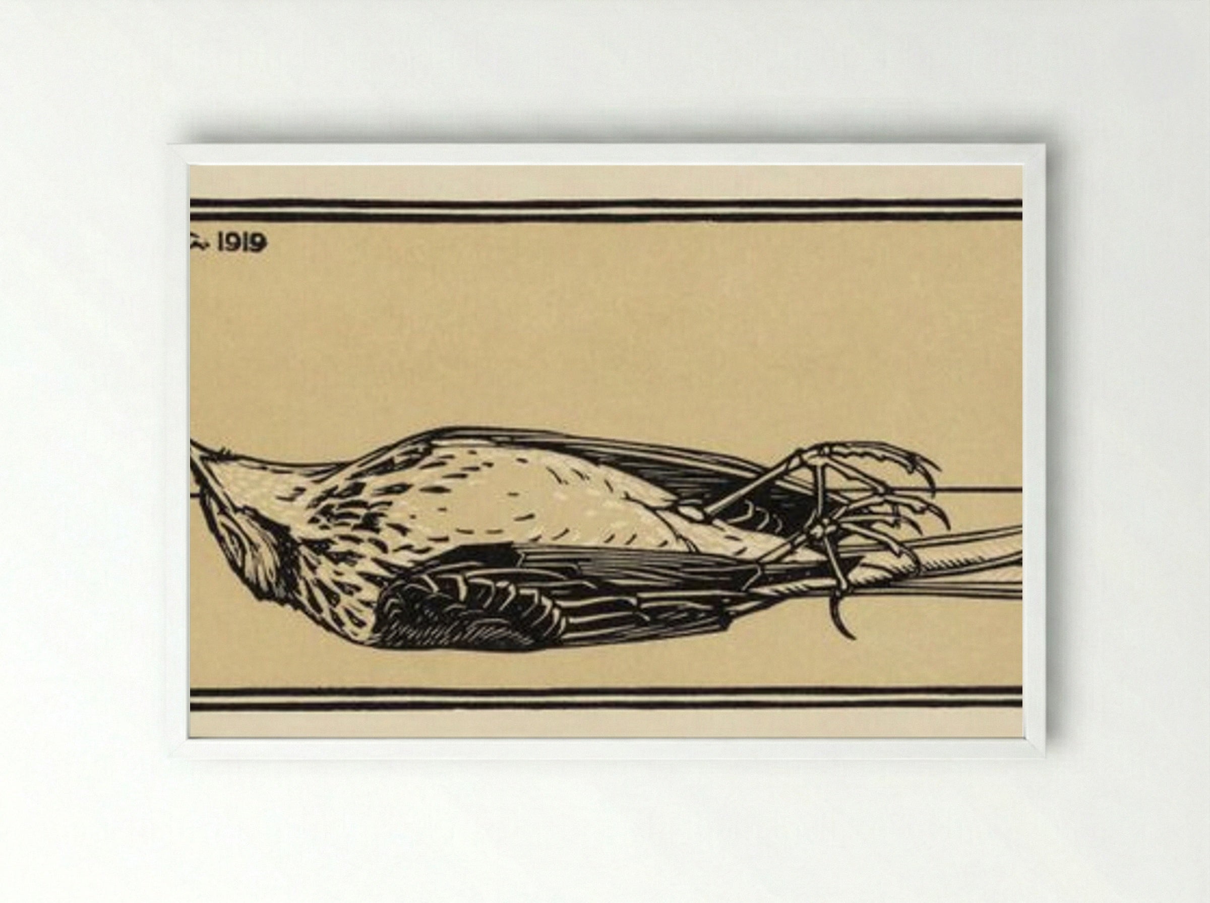 Dead Bird - Julie de Graag - Framed Print White