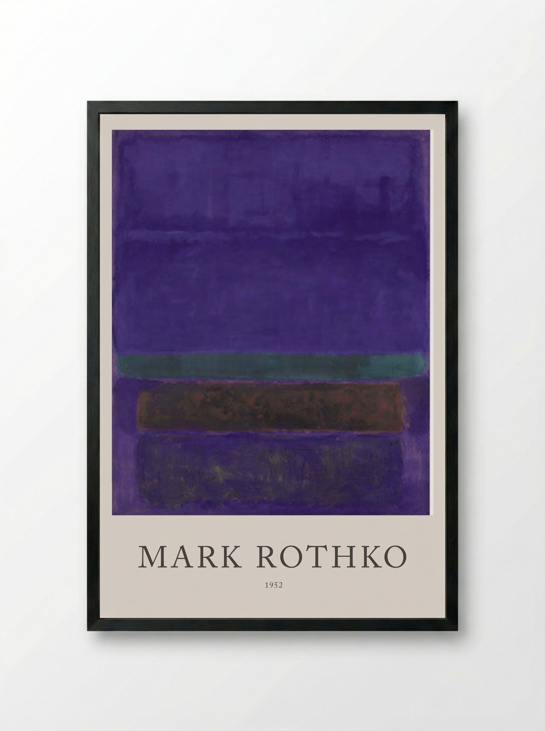 Untitled (Violet, Green and Red on Violet Ground) - Mark Rothko - Framed Print Black
