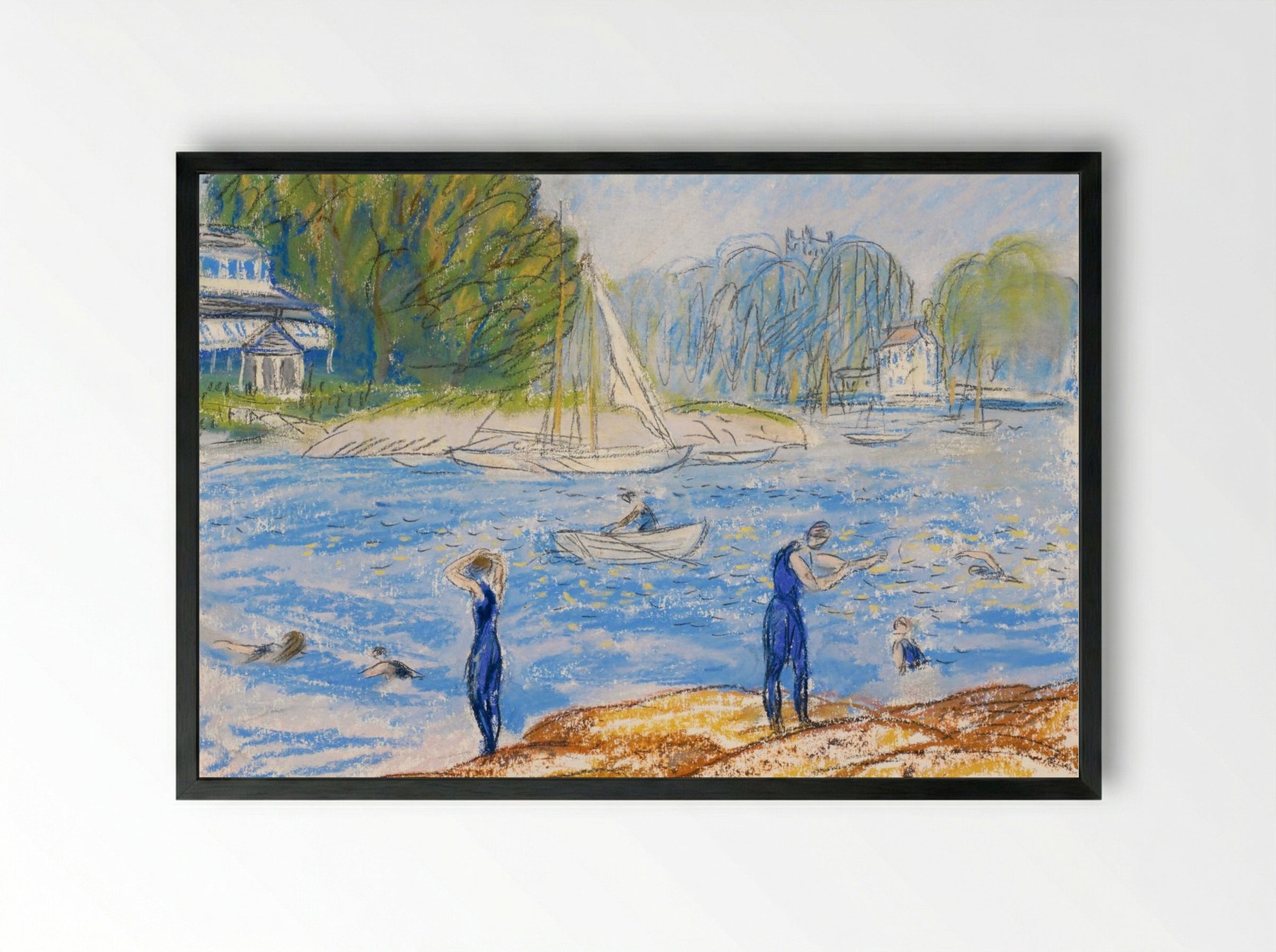 Bathers, Annisquam - William James Glackens - Framed Print Black