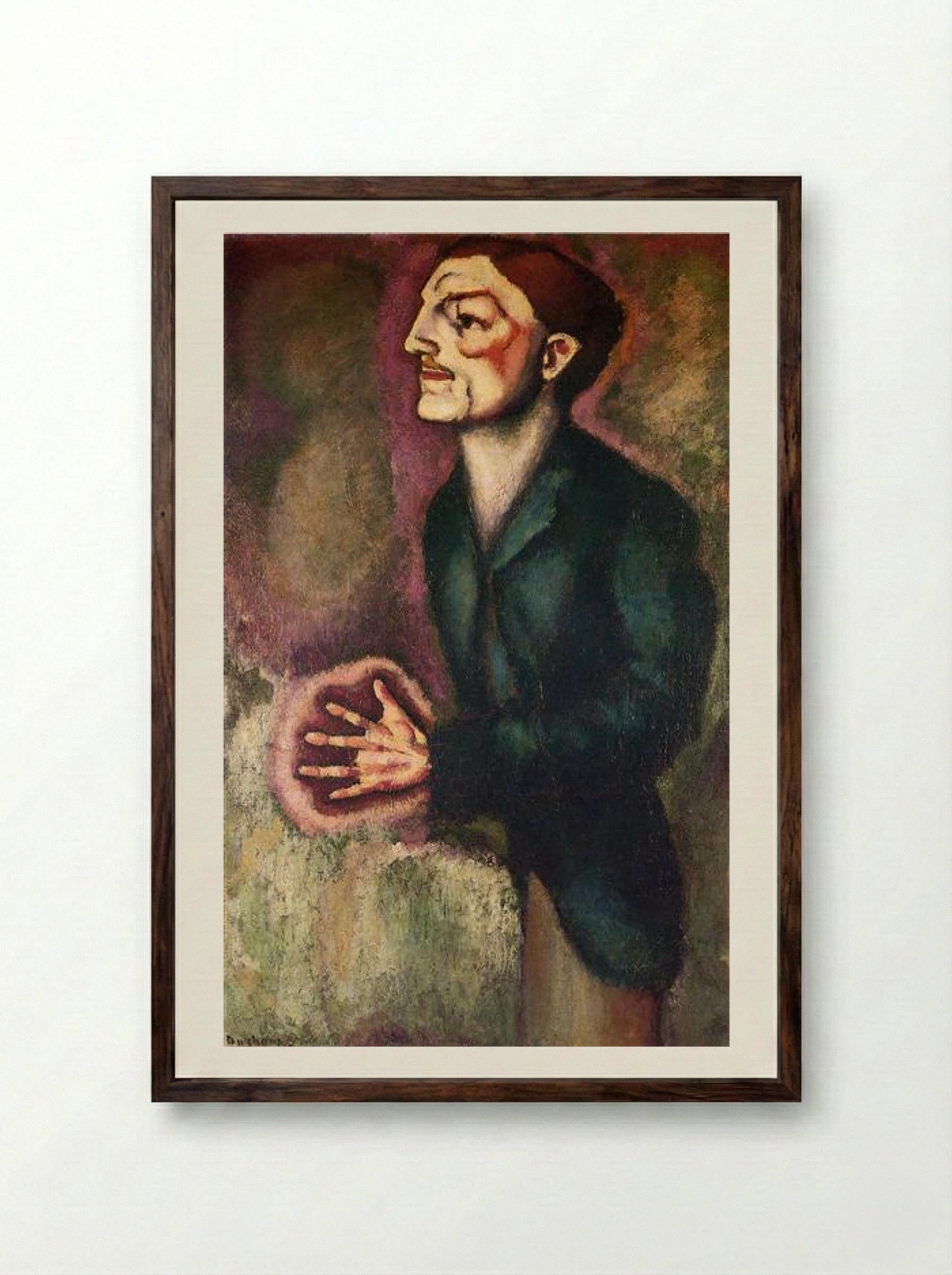 Portrait of Dr. Dumouchel - Marcel Duchamp - Framed Print Dark Wood
