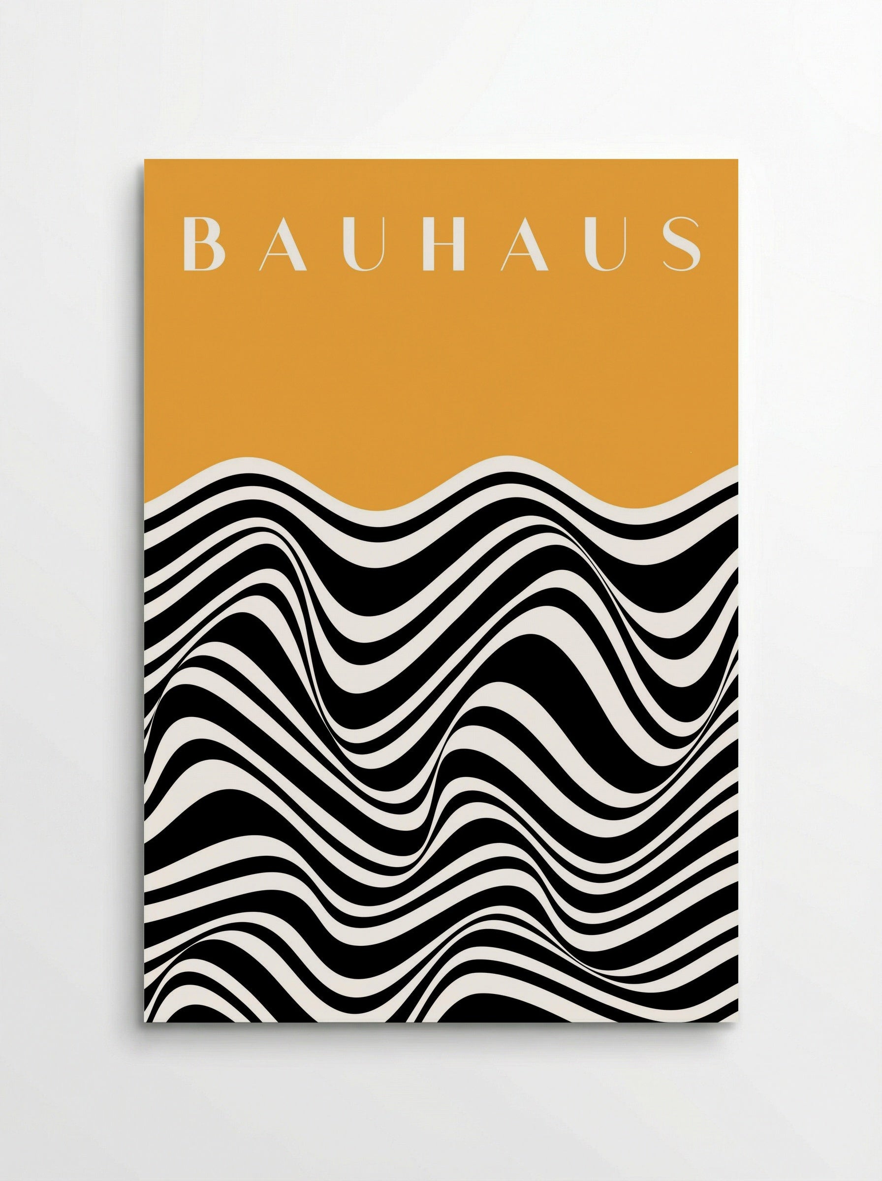 Bauhaus Waves on Mustard - Poster