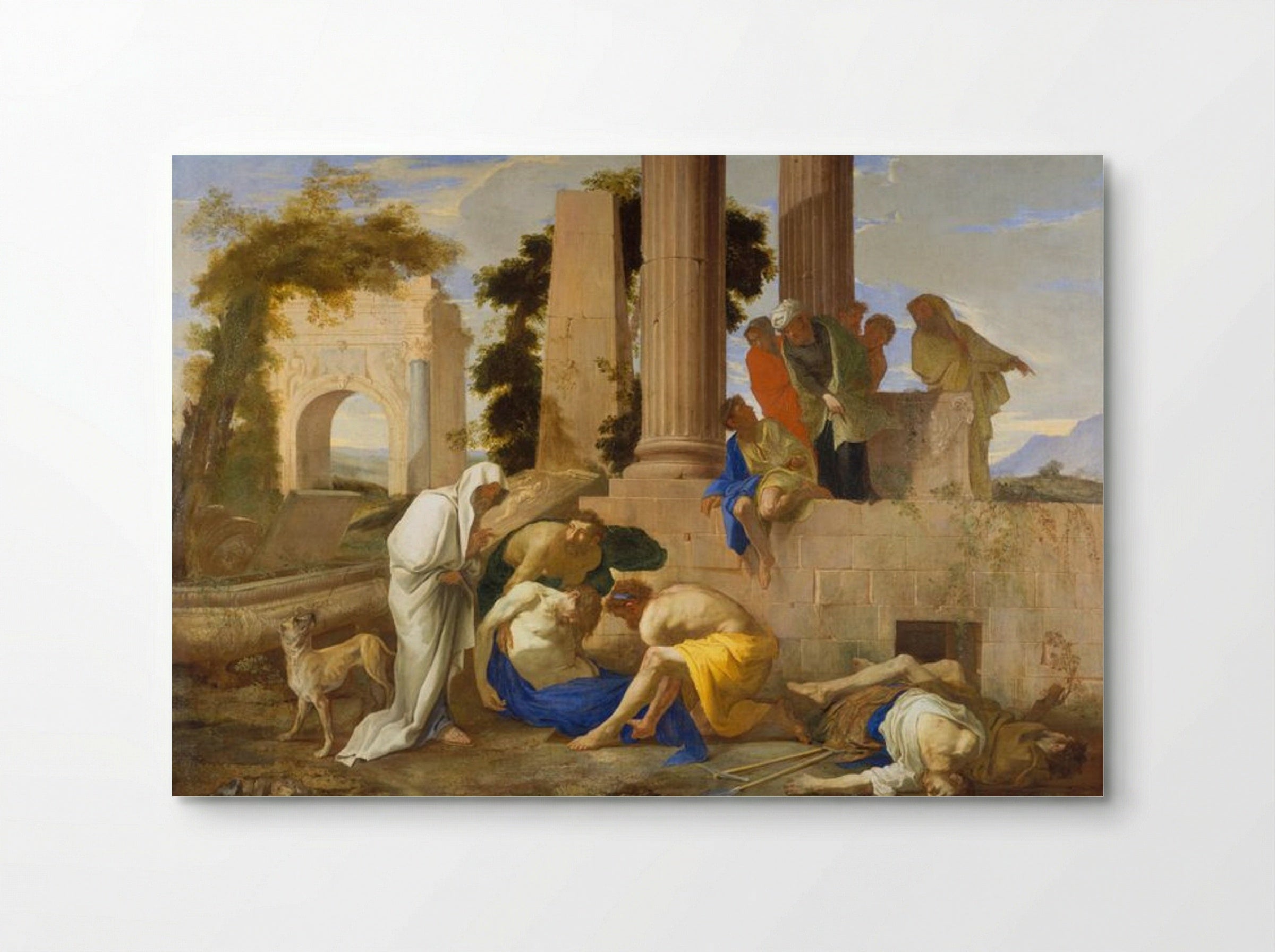 Tobit Burying the Dead - Nicolas Poussin - Poster