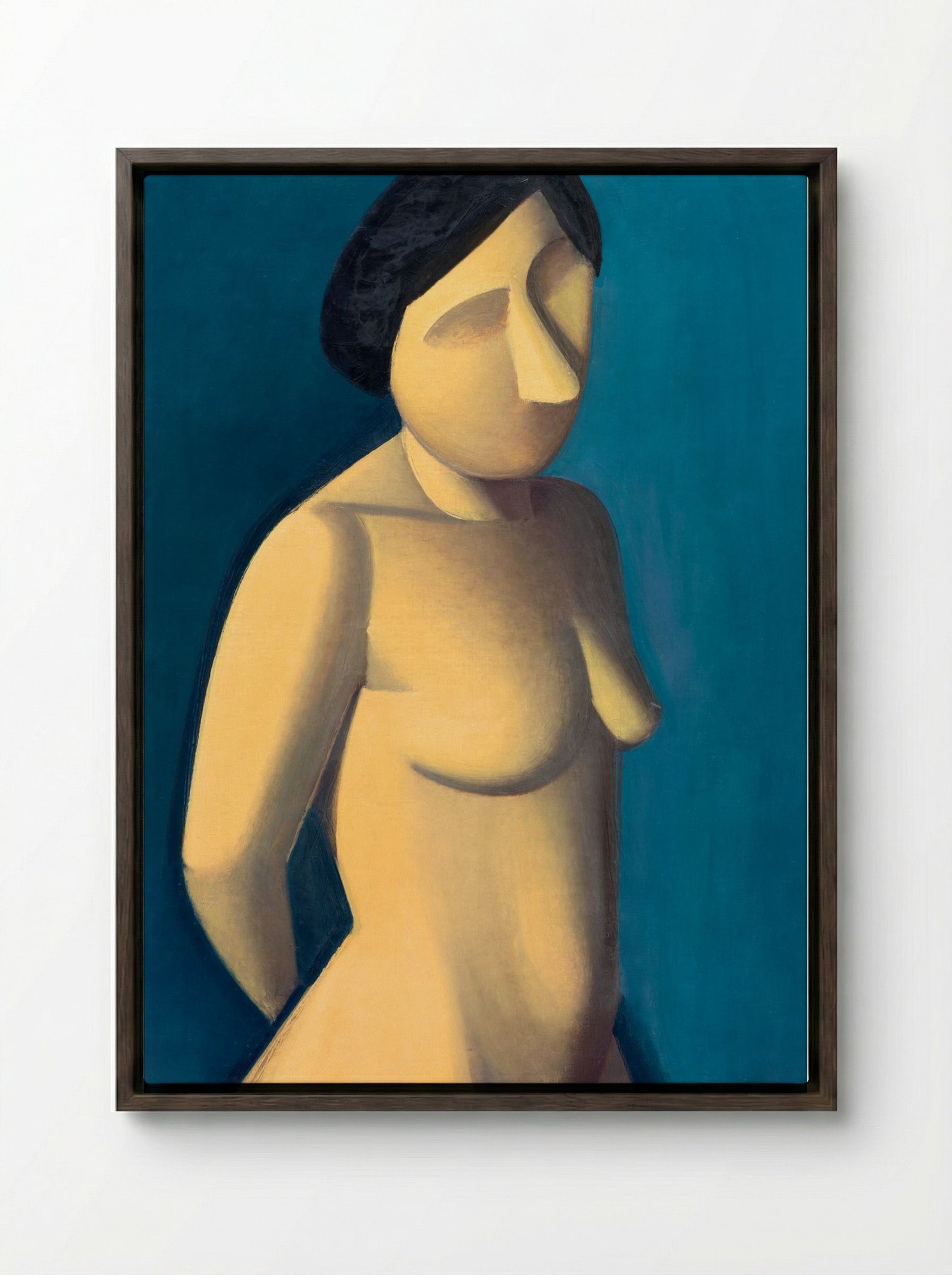 Female Model - Vilhelm Lundstrøm - Framed Canvas Dark Wood