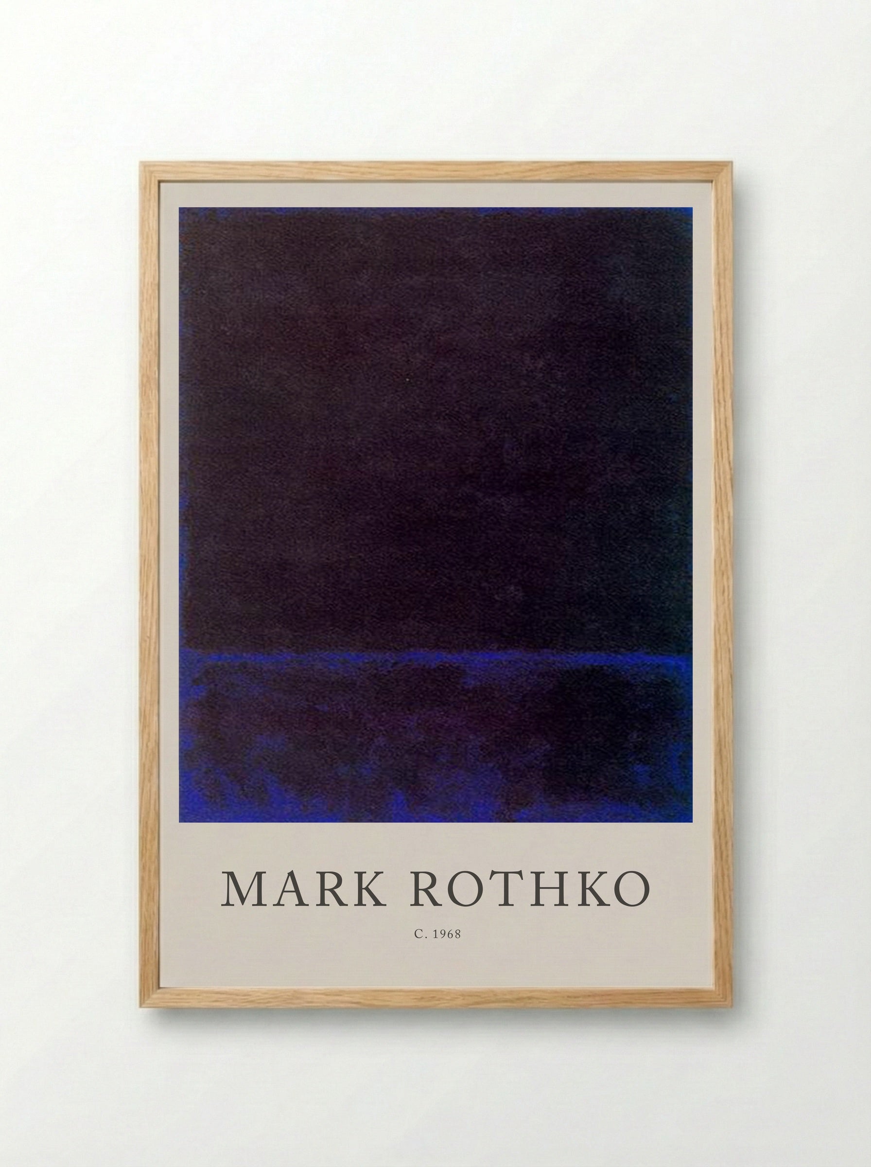 Untitled (Dark Blue Band, c. 1968) - Mark Rothko - Framed Print Wood