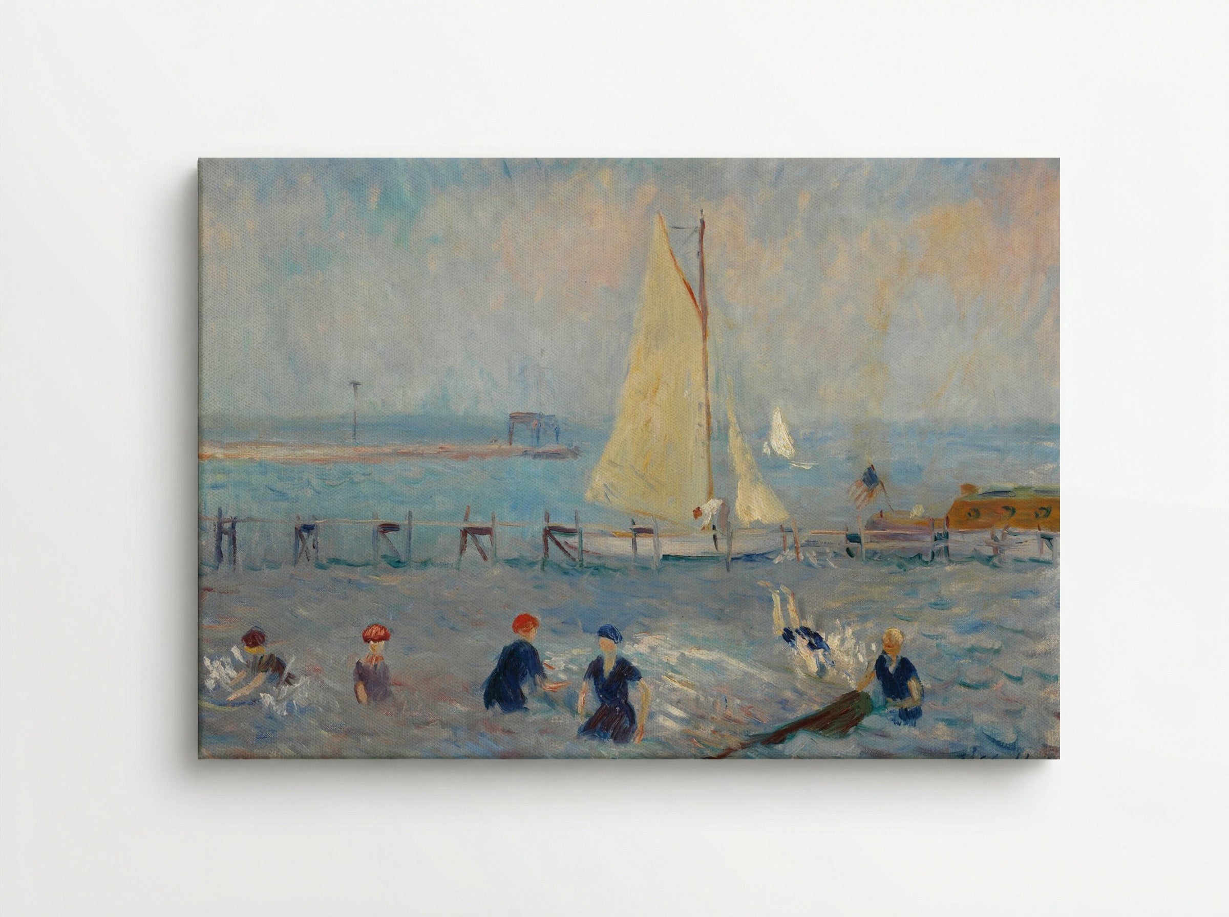 Seascape with Six Bathers, Bellport - William James Glackens - Canvas