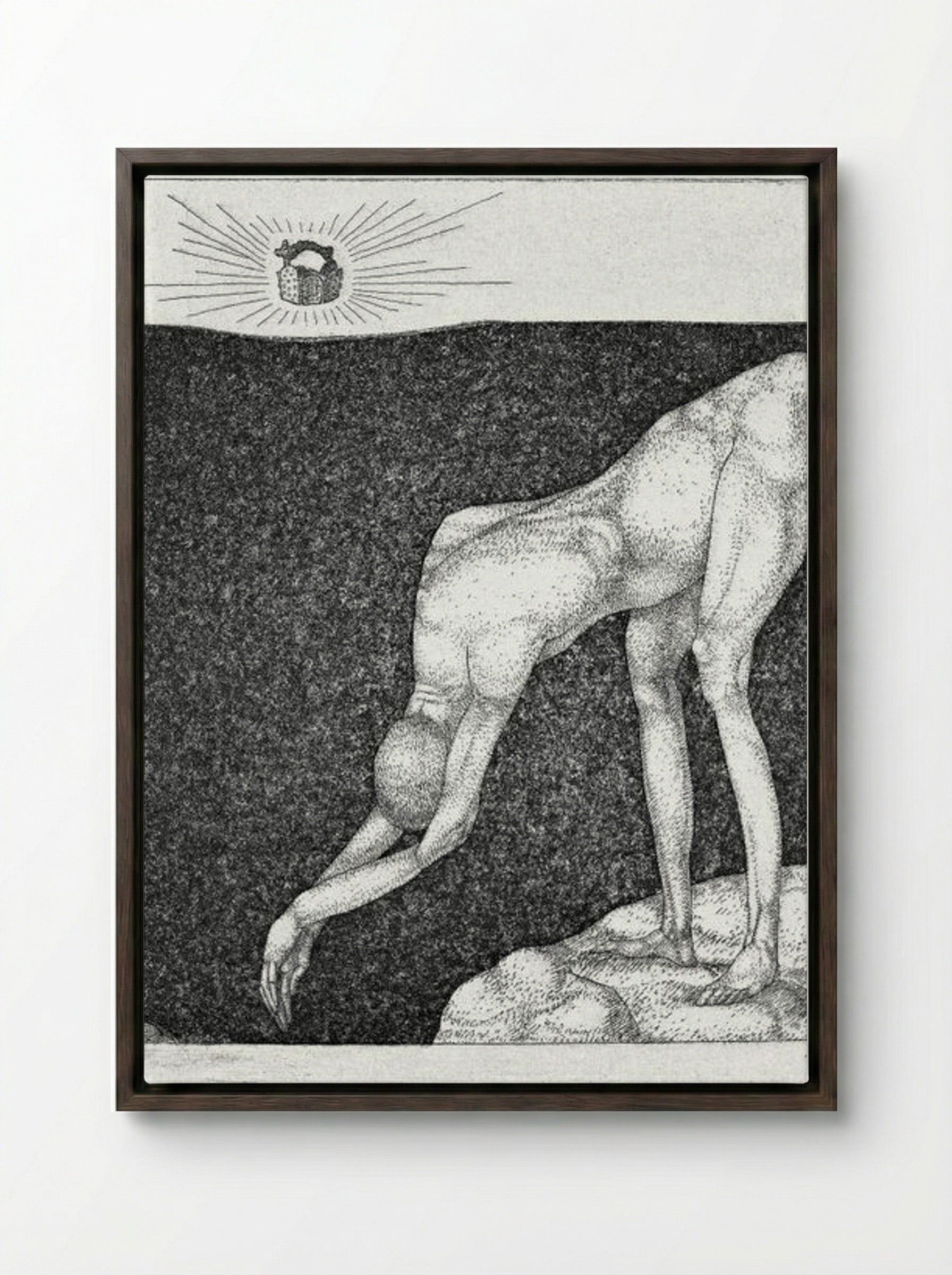 The Monarchist - Paul Klee - Framed Canvas Dark Wood