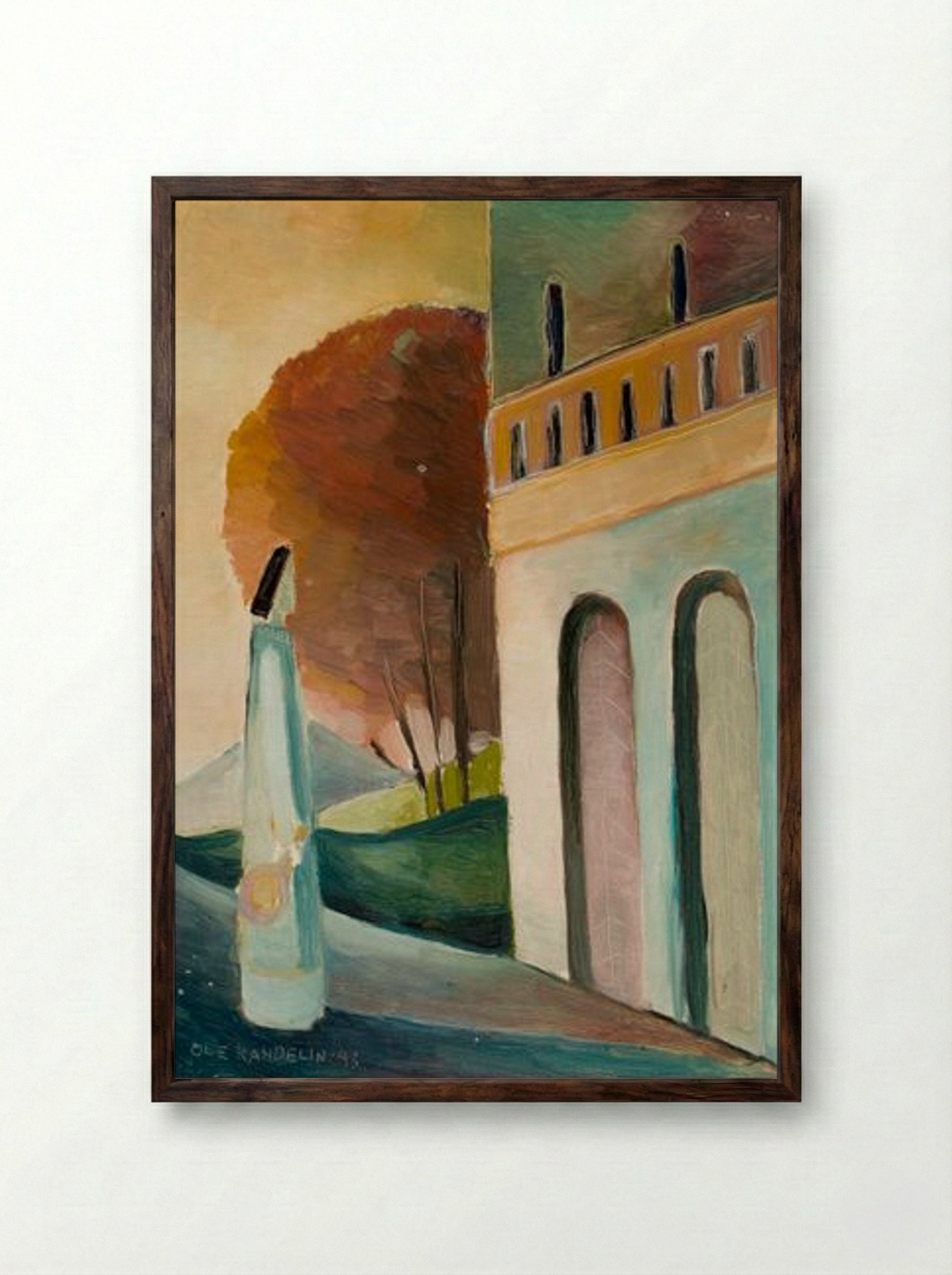 At a Palace Gate - Ole Kandelin - Framed Print Dark Wood