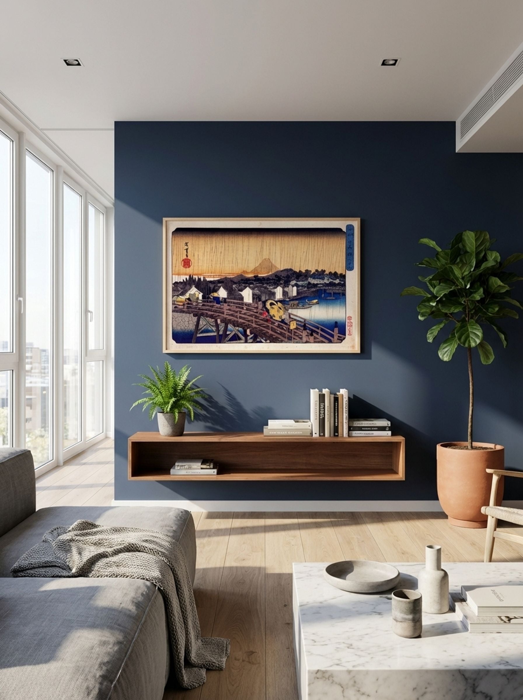 Evening Shower at Nihonbashi Bridge - Utagawa Hiroshige - Lifestyle