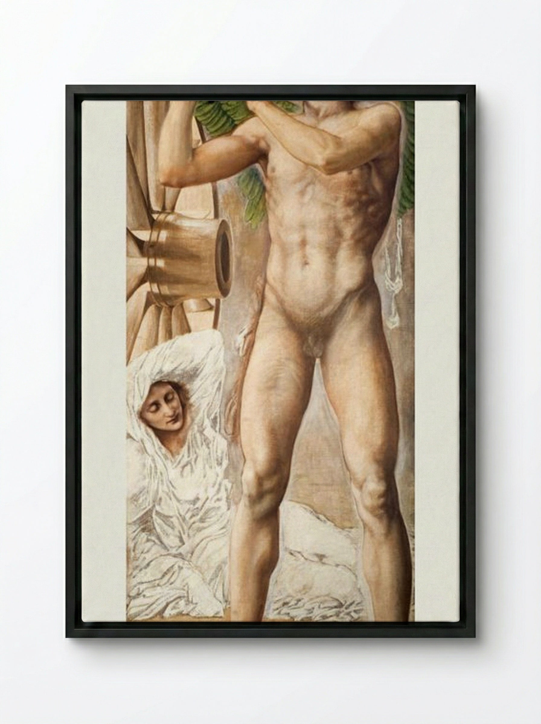 Study of Fame Overthrowing Fortune - Edward Burne-Jones - Framed Canvas Black