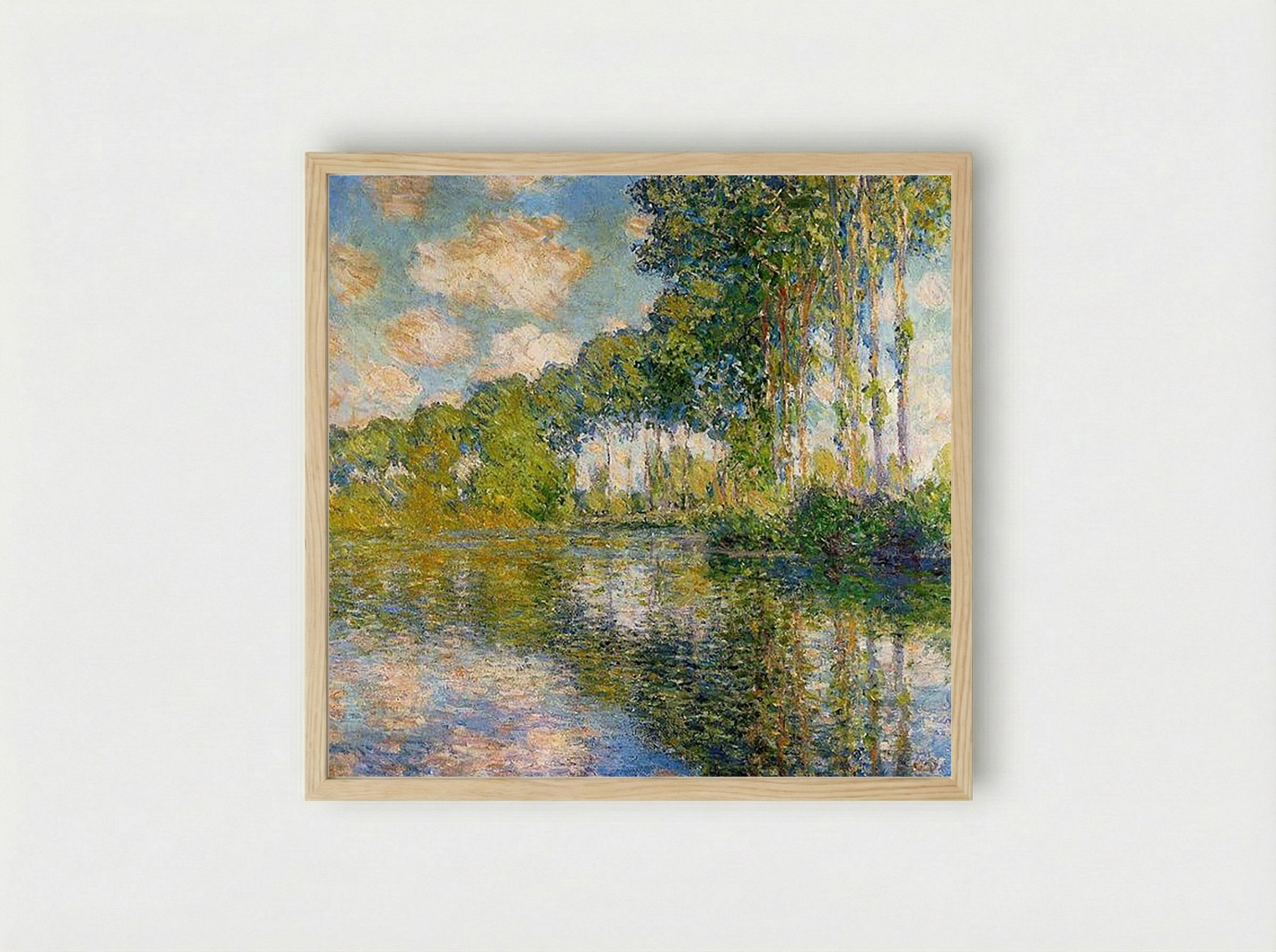 Poplars on the Banks of the River Epte - Claude Monet - Framed Print Wood