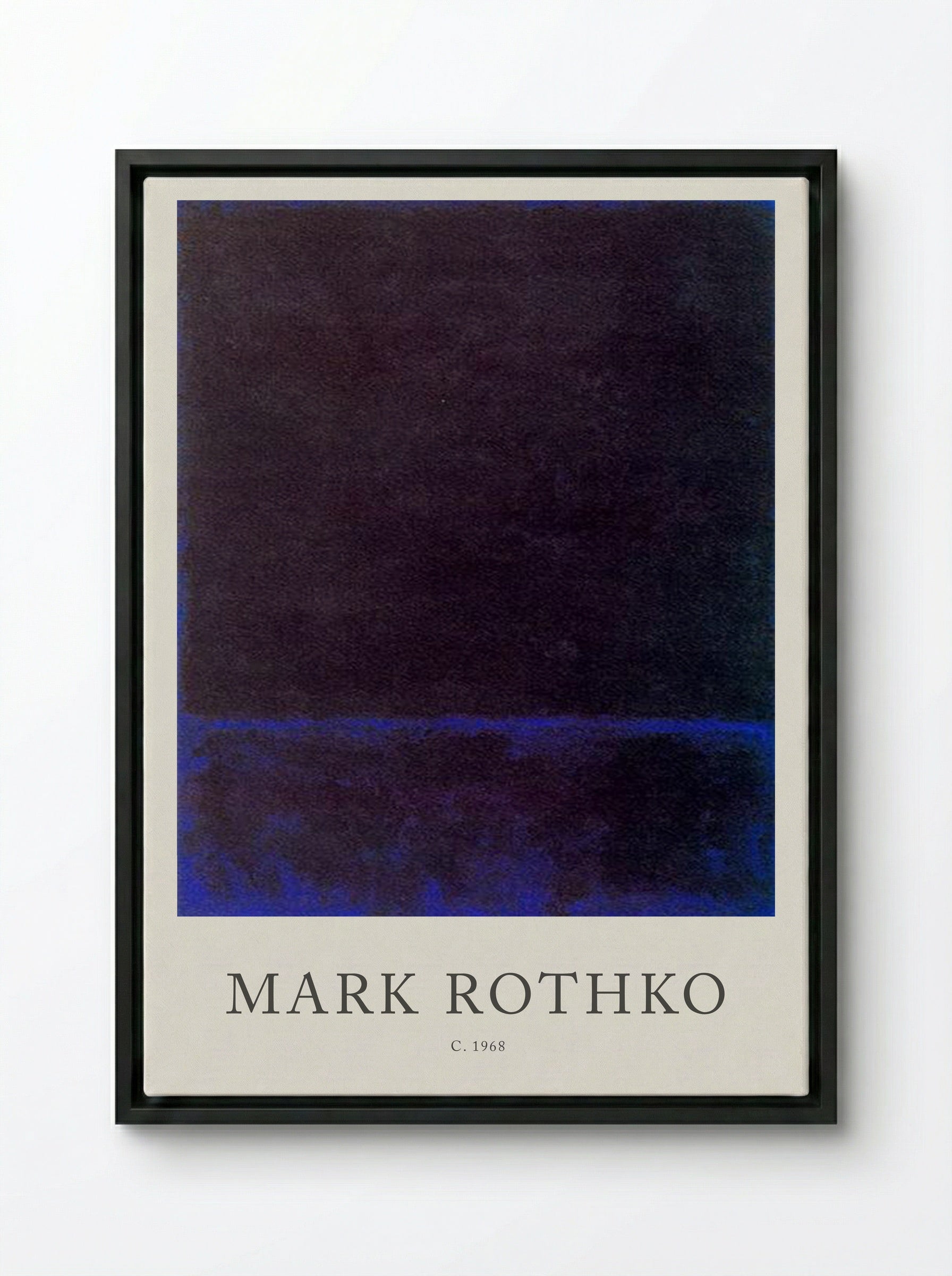 Untitled (Dark Blue Band, c. 1968) - Mark Rothko - Framed Canvas Black