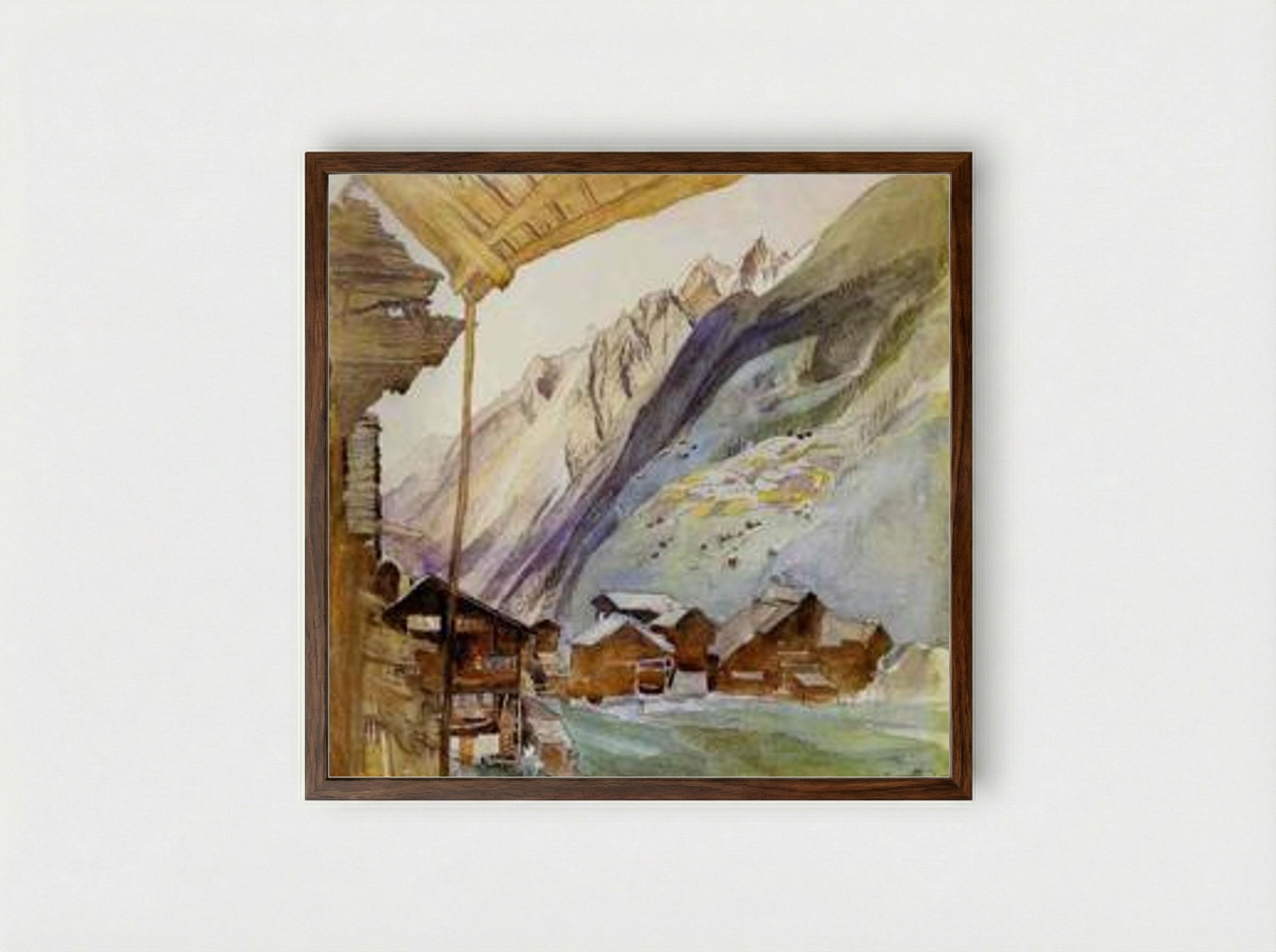 Zermatt - John Ruskin - Framed Print Dark Wood