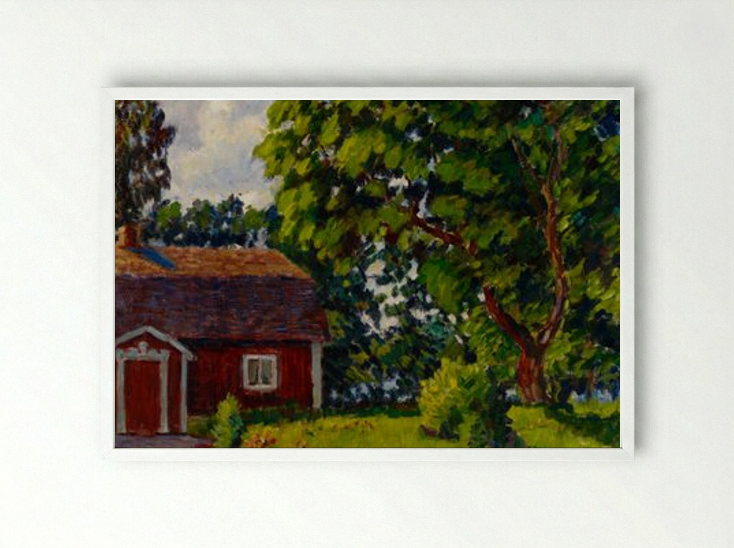 Urajärven museo - Alfred William Finch - Framed Print White