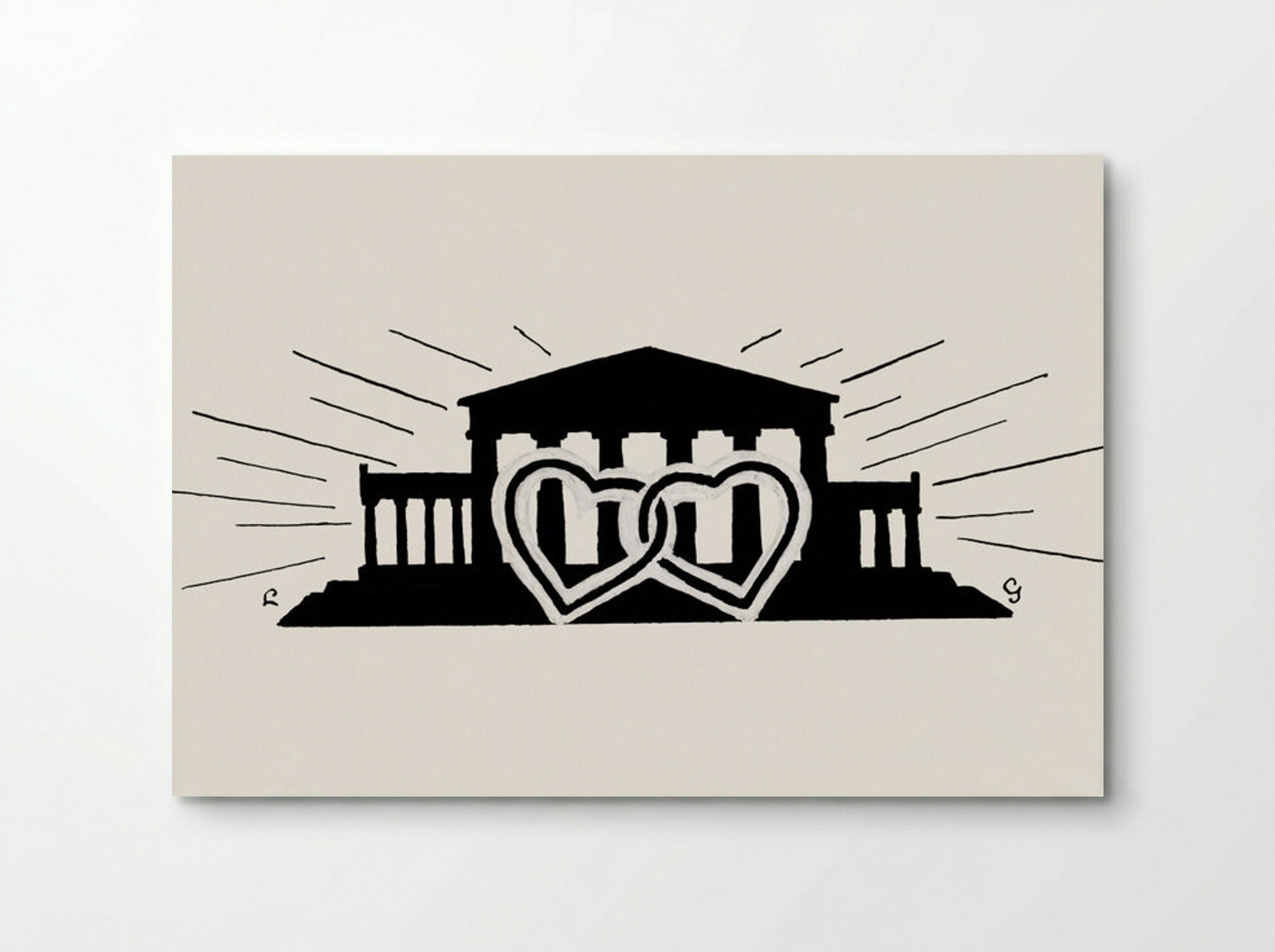 Temple with Two Hearts - Leo Gestel - Poster