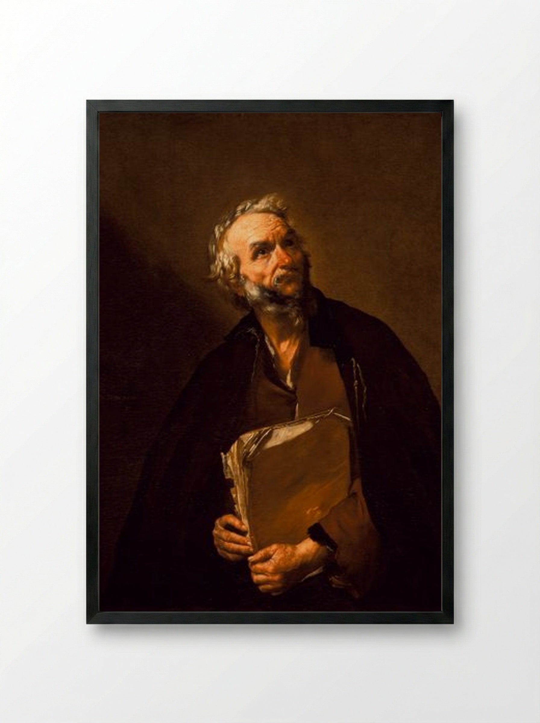 A Philosopher - Jusepe de Ribera - Framed Print Black