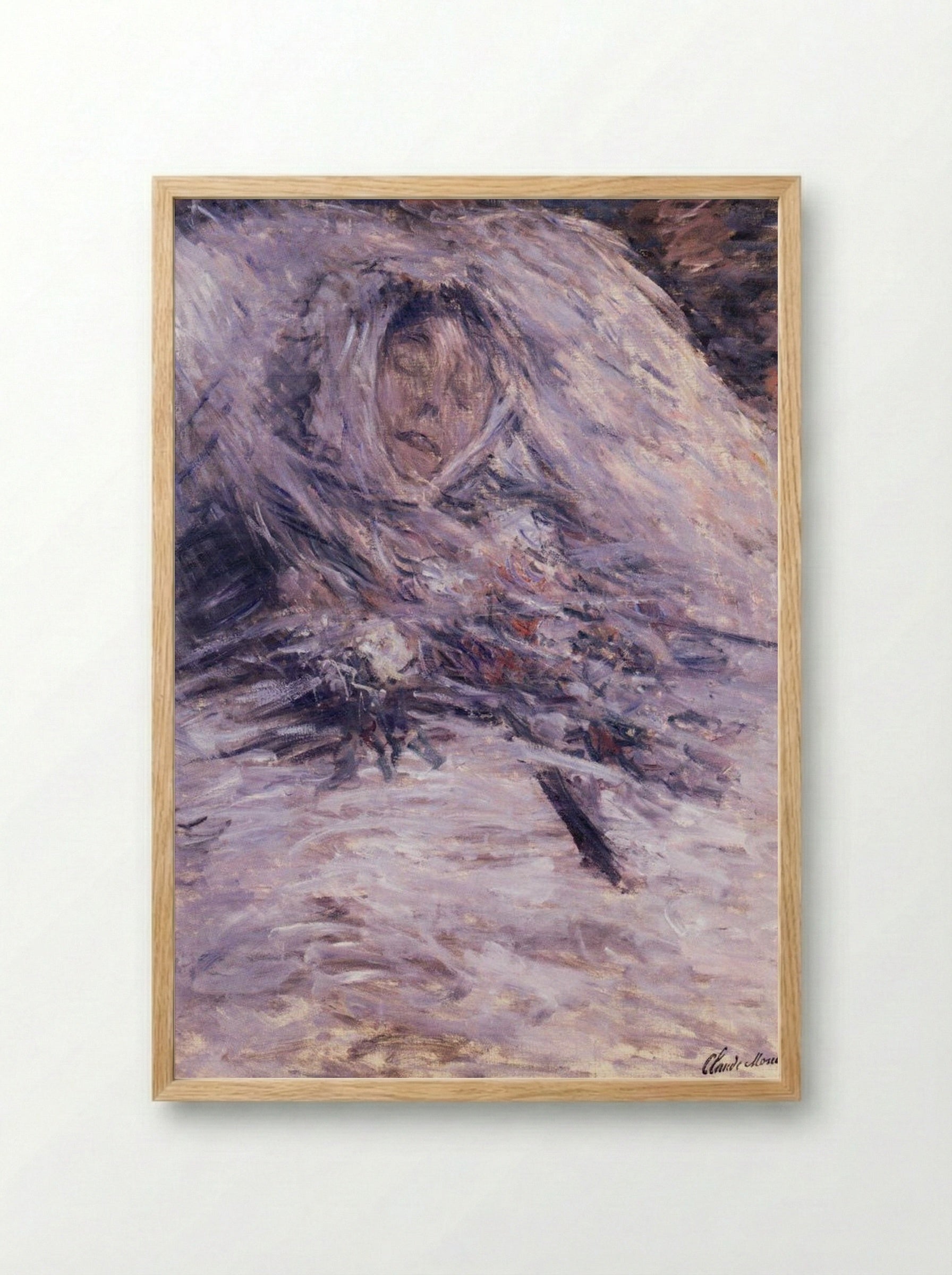 Camille Monet on Her Deathbed - Claude Monet - Framed Print Wood