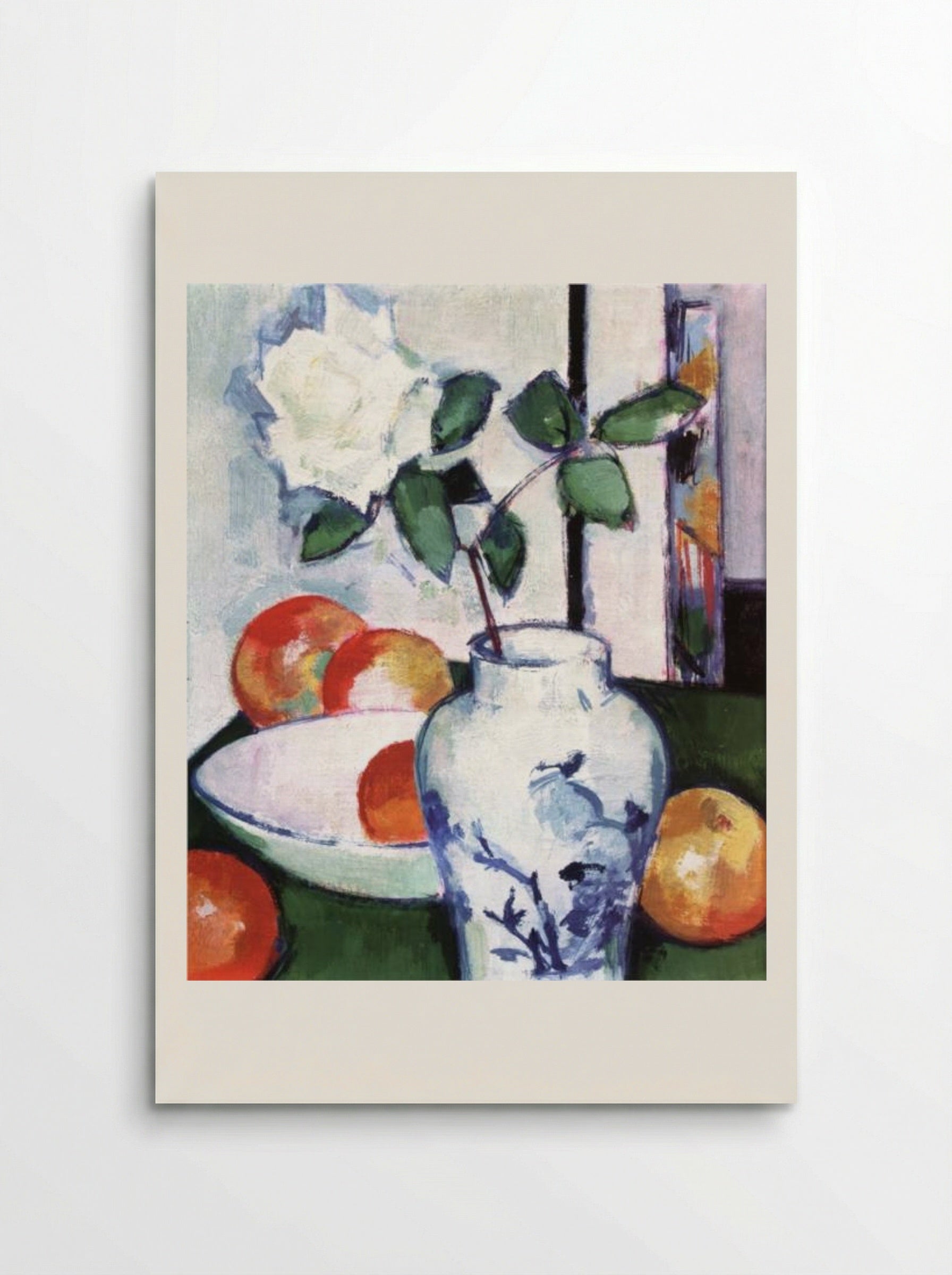 Still Life. Apples and a White Rose in an Oriental Vase - Samuel Peploe - Poster