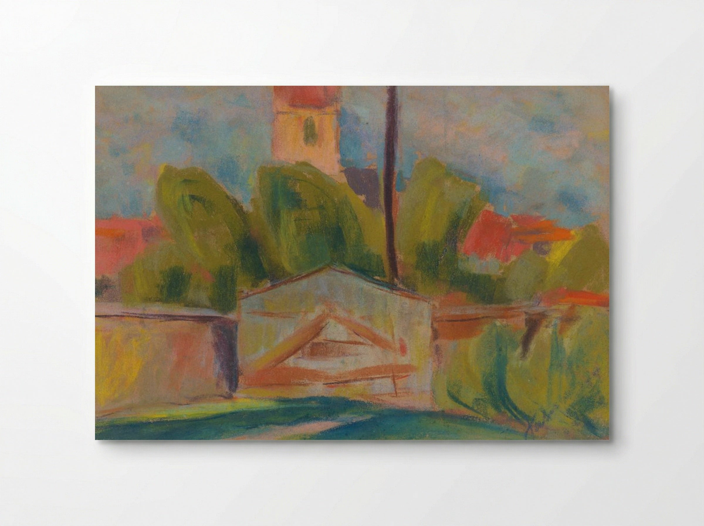 Village with a Church - Zolo Palugyay - Poster